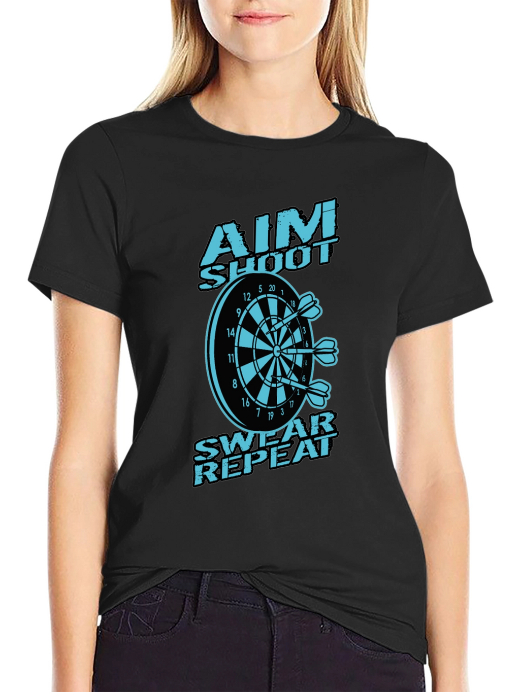 Aim Shoot Swear Repeat Dart T-Shirt
