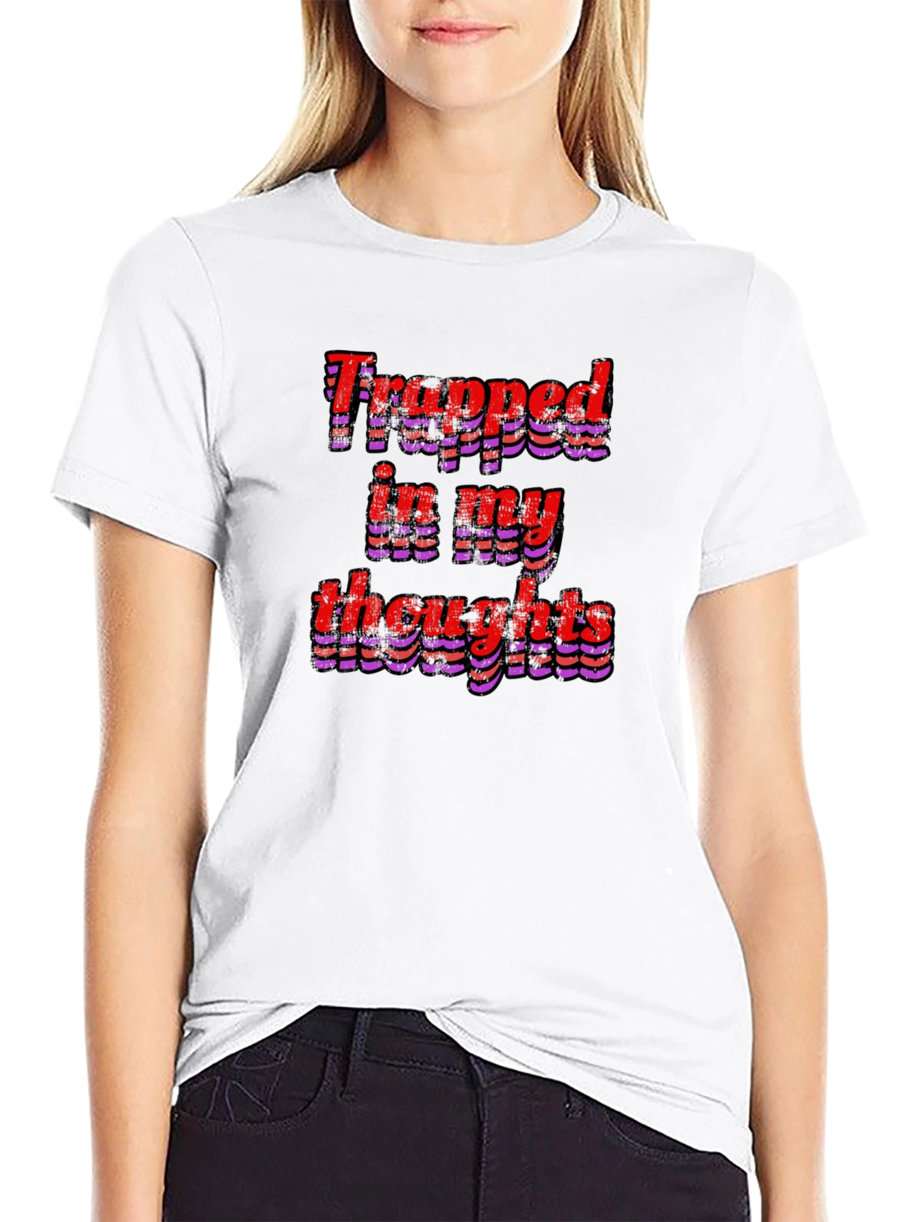 Trapped In My Thoughts Graphic Tee - Black
