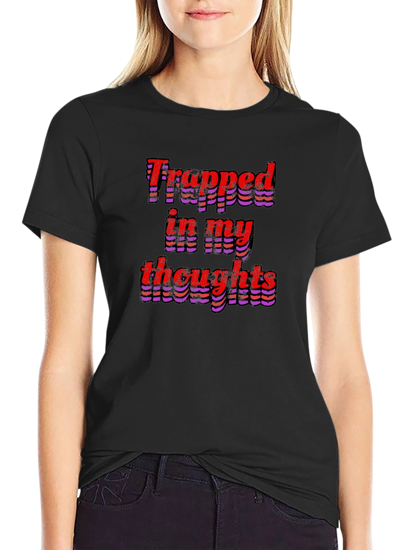Trapped In My Thoughts Graphic Tee - Black