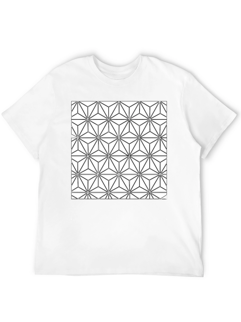 Geometric Pattern Black T-Shirt for Men