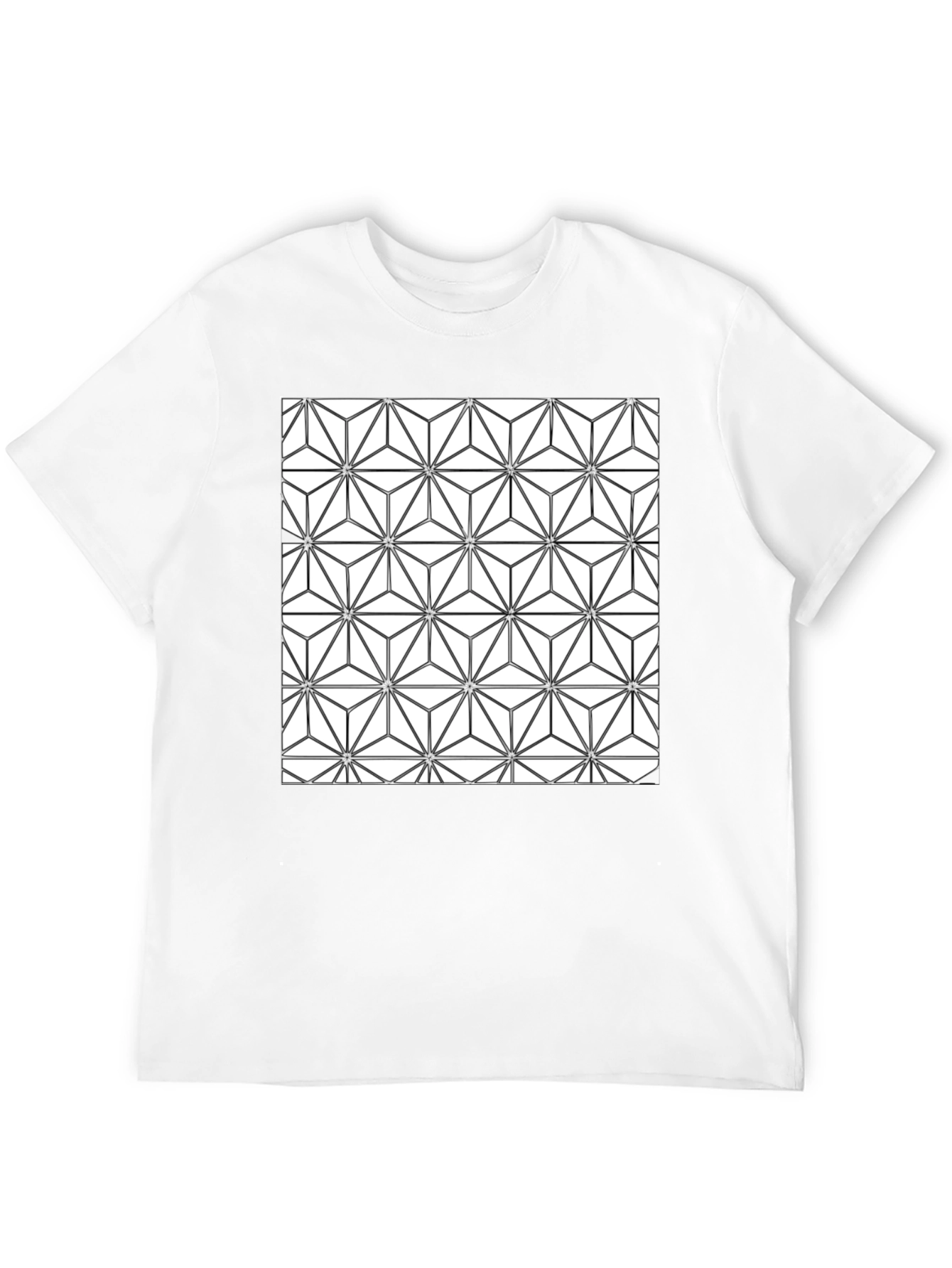 Geometric Pattern Black T-Shirt for Men