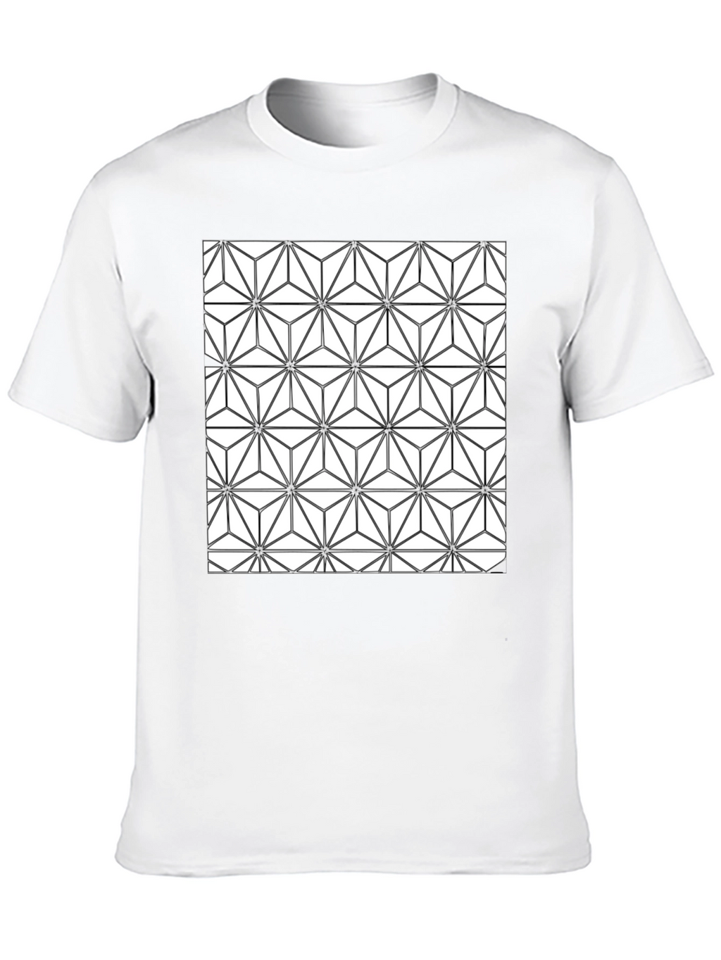 Geometric Pattern Black T-Shirt for Men