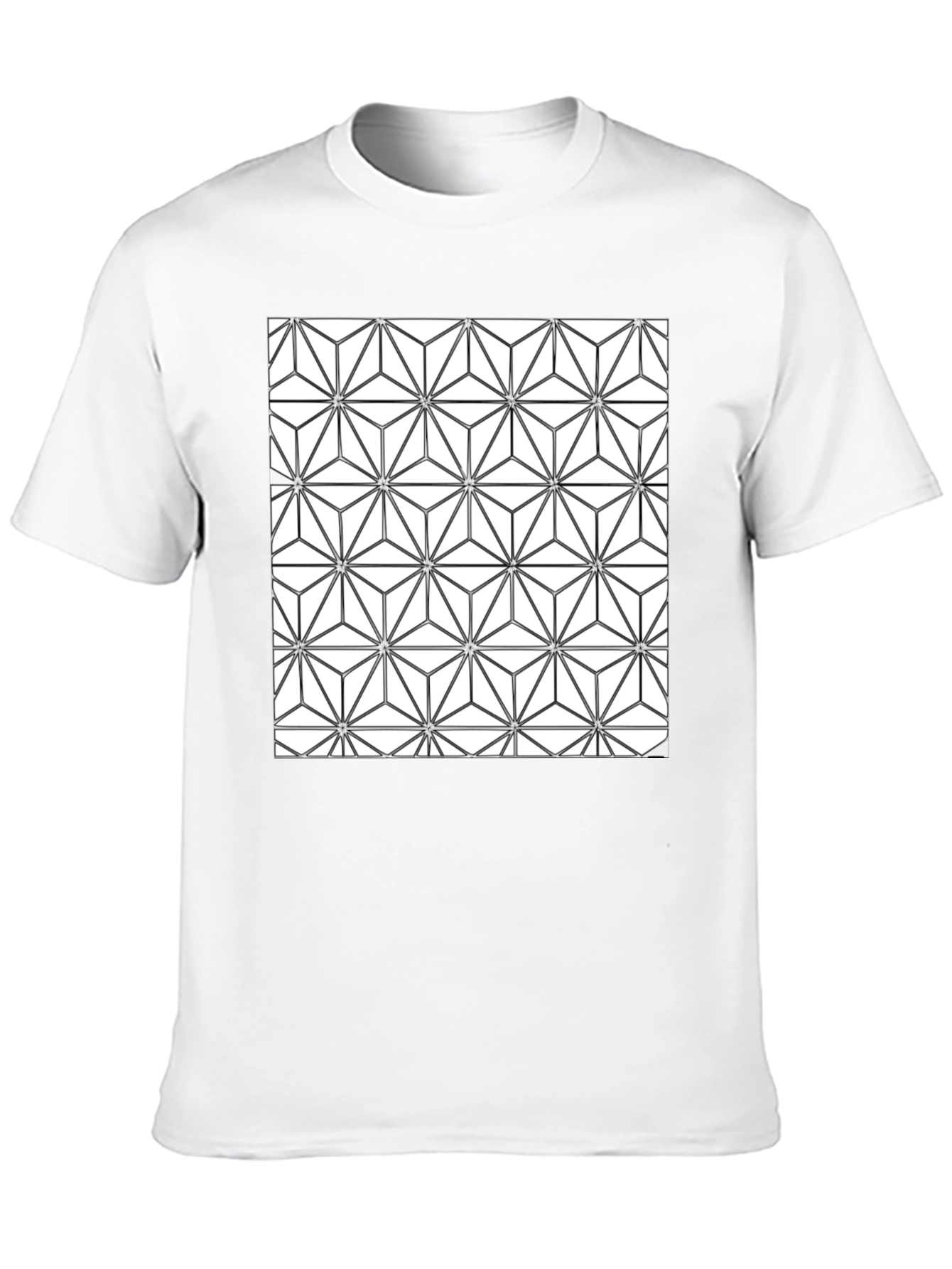 Geometric Pattern Black T-Shirt for Men