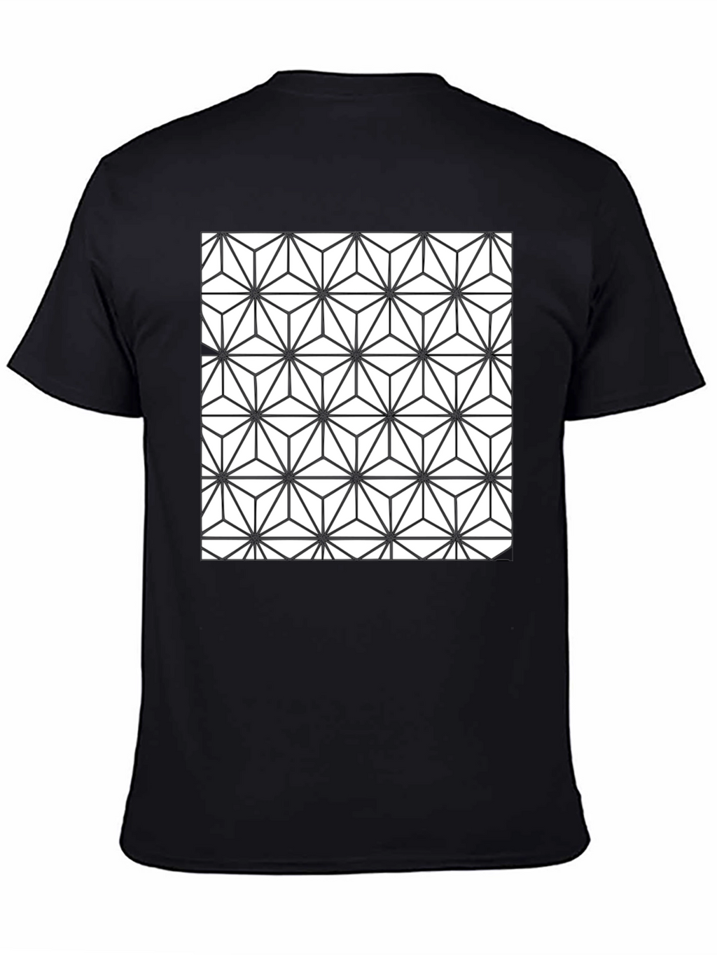 Geometric Pattern Black T-Shirt for Men