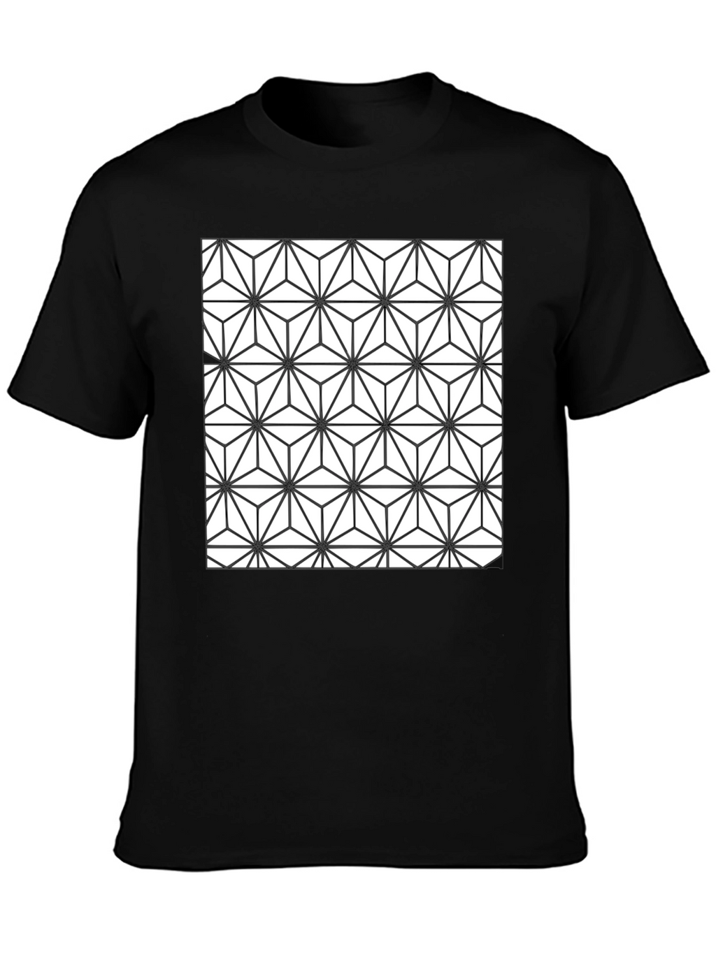 Geometric Pattern Black T-Shirt for Men