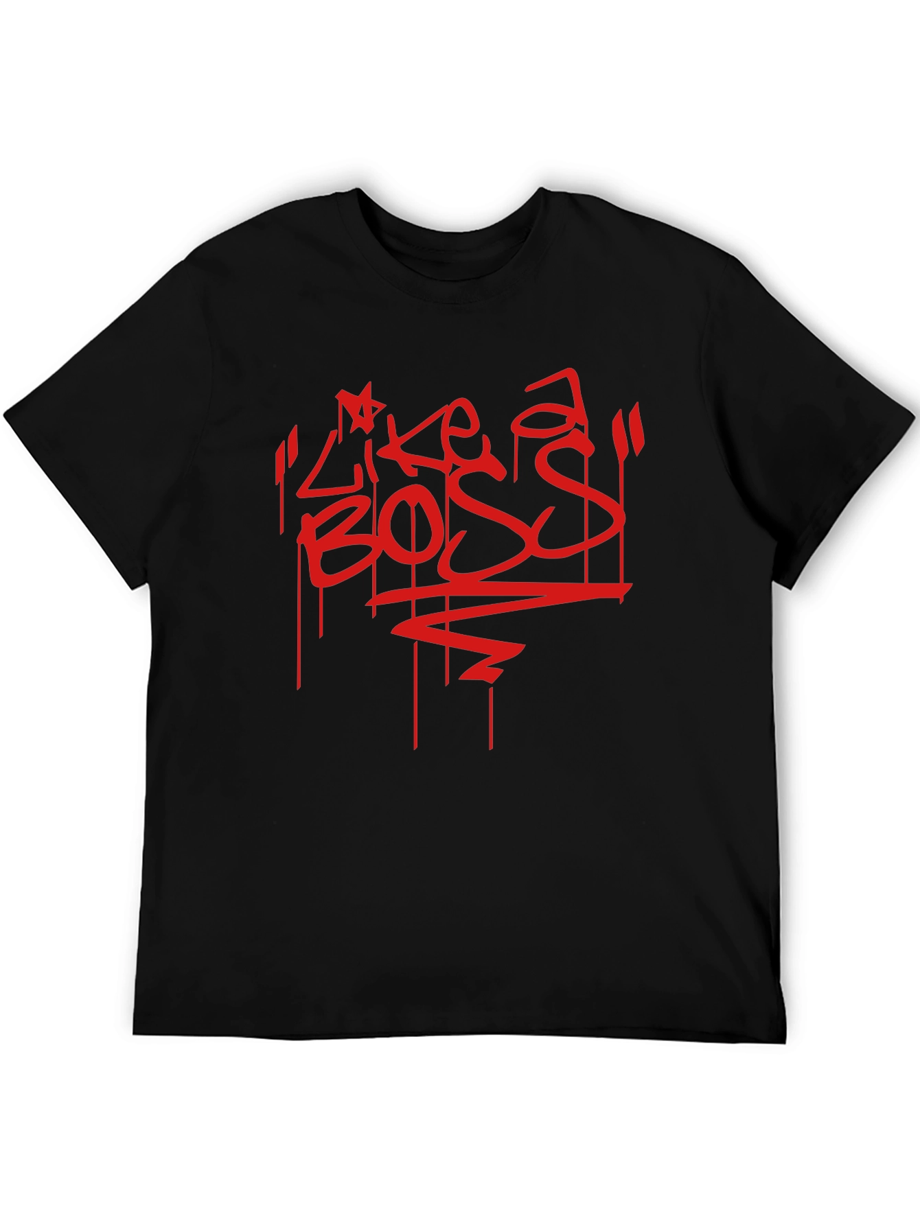 Like a Boss Graphic Tee - Red Print on Black