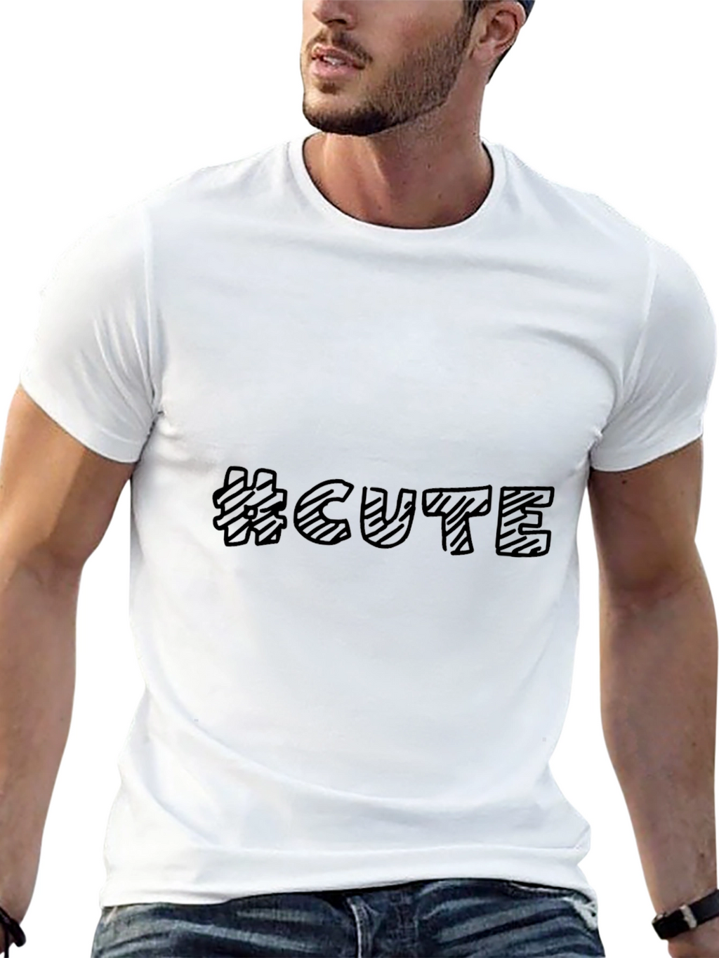 Trendy #CUTE Graphic Tee - Stylish Black T-Shirt