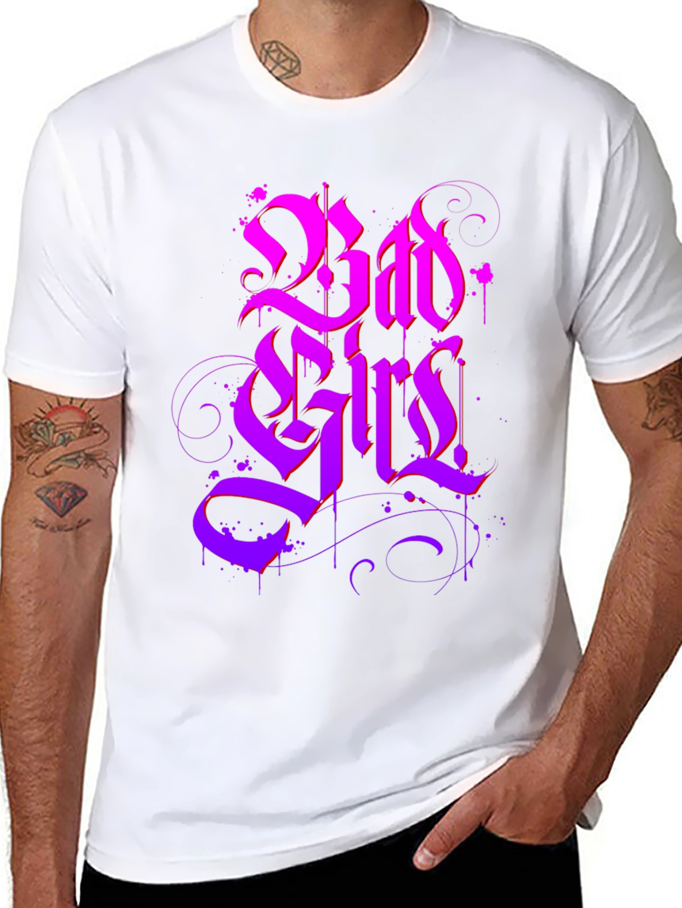 Bad Girls Gothic Style Black T-Shirt