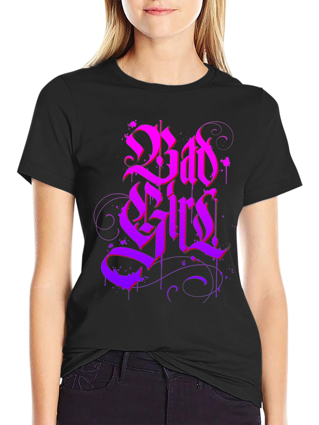 Bad Girls Gothic Style Black T-Shirt