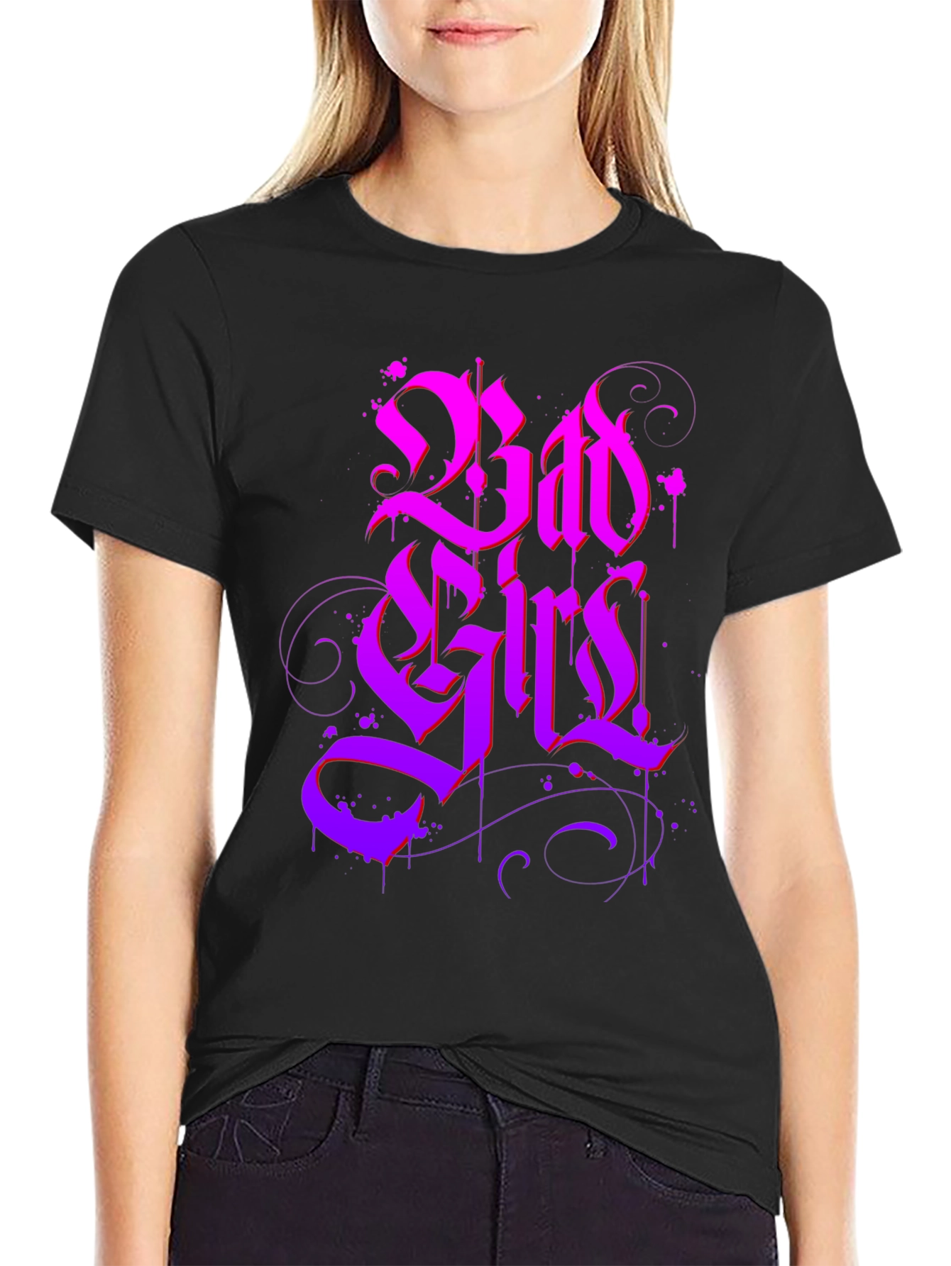 Bad Girls Gothic Style Black T-Shirt