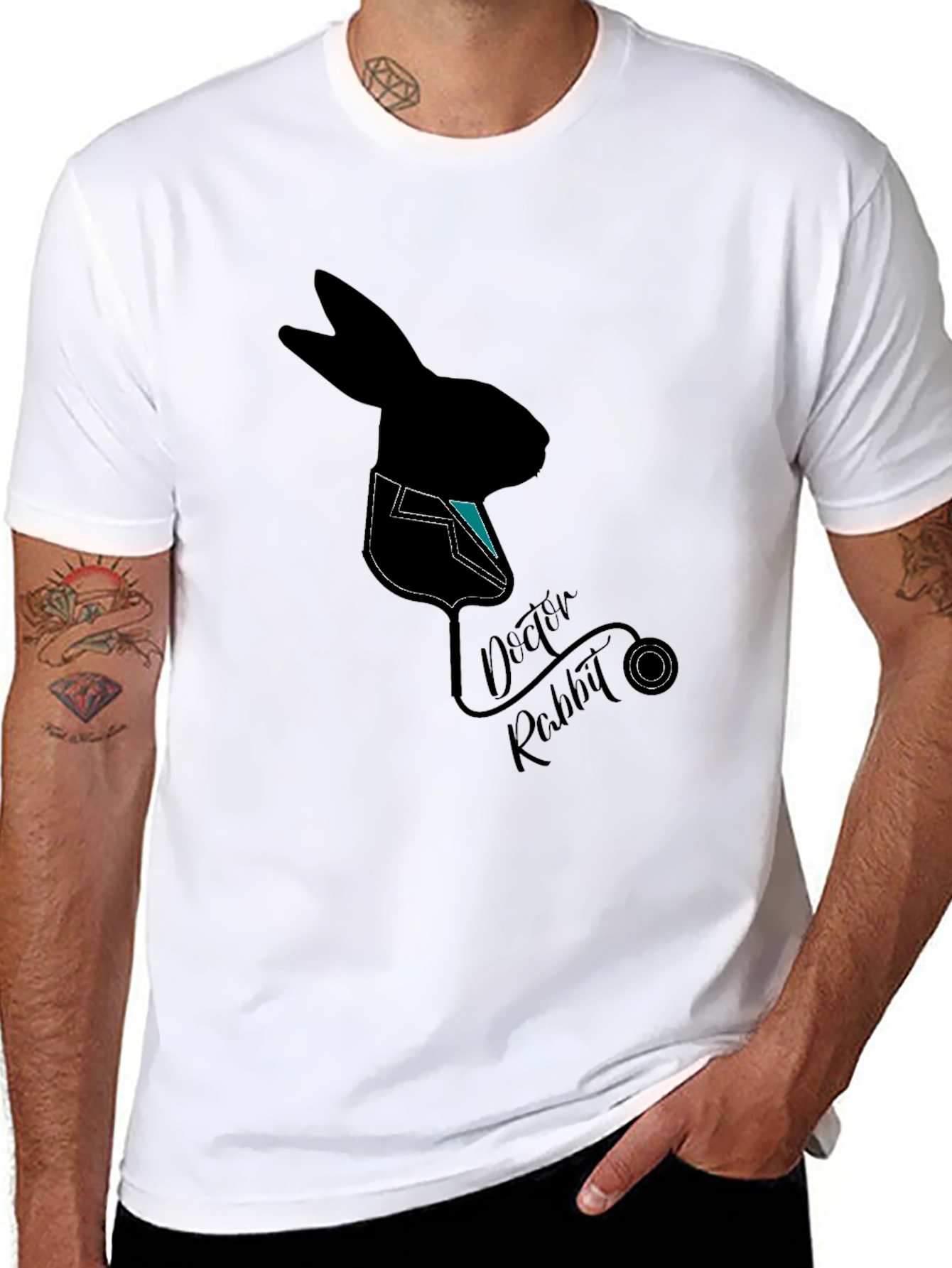 Doctor Rabbit Graphic T-Shirt - Black Cotton Tee