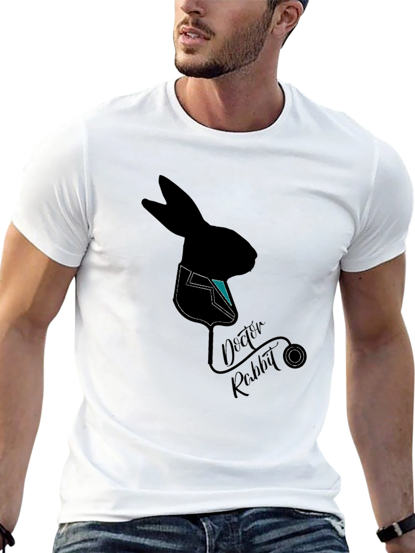 Doctor Rabbit Graphic T-Shirt - Black Cotton Tee
