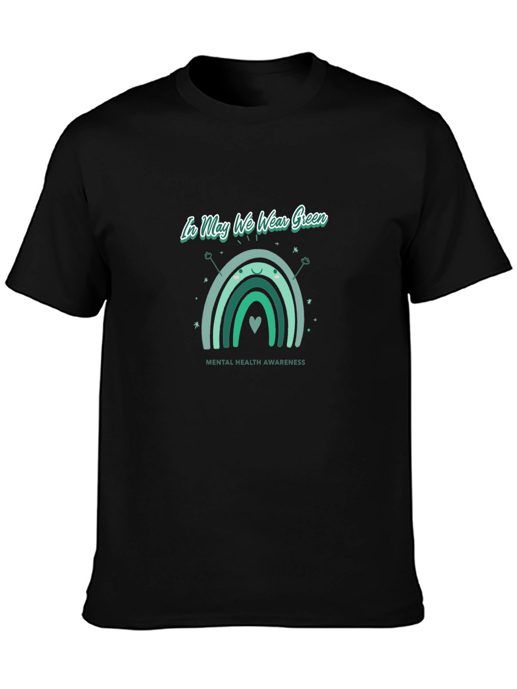 Mental Health Awareness Green Rainbow T-Shirt