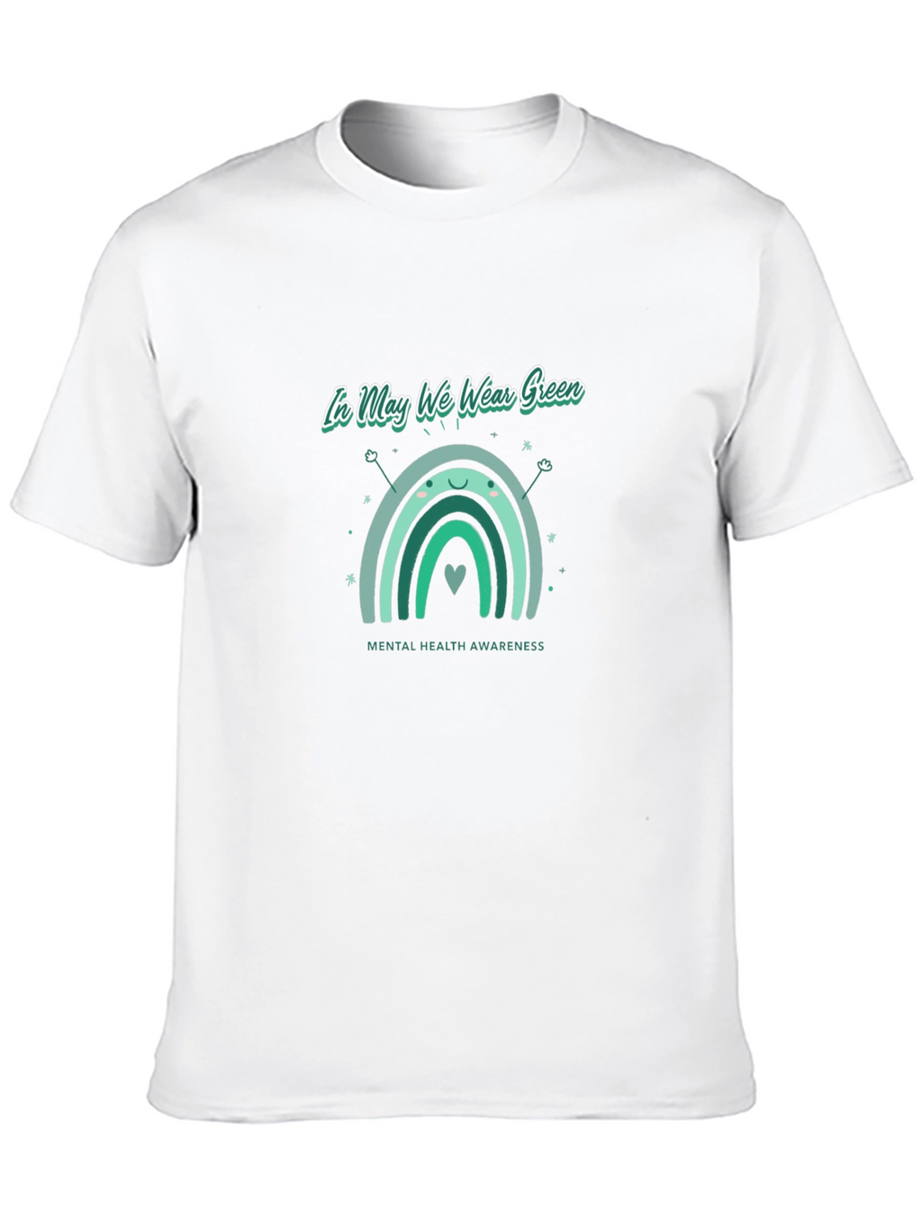 Mental Health Awareness Green Rainbow T-Shirt