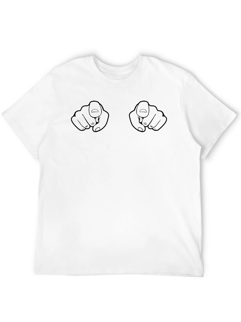 Novelty Finger Pointing Graphic Tee - Black T-Shirt