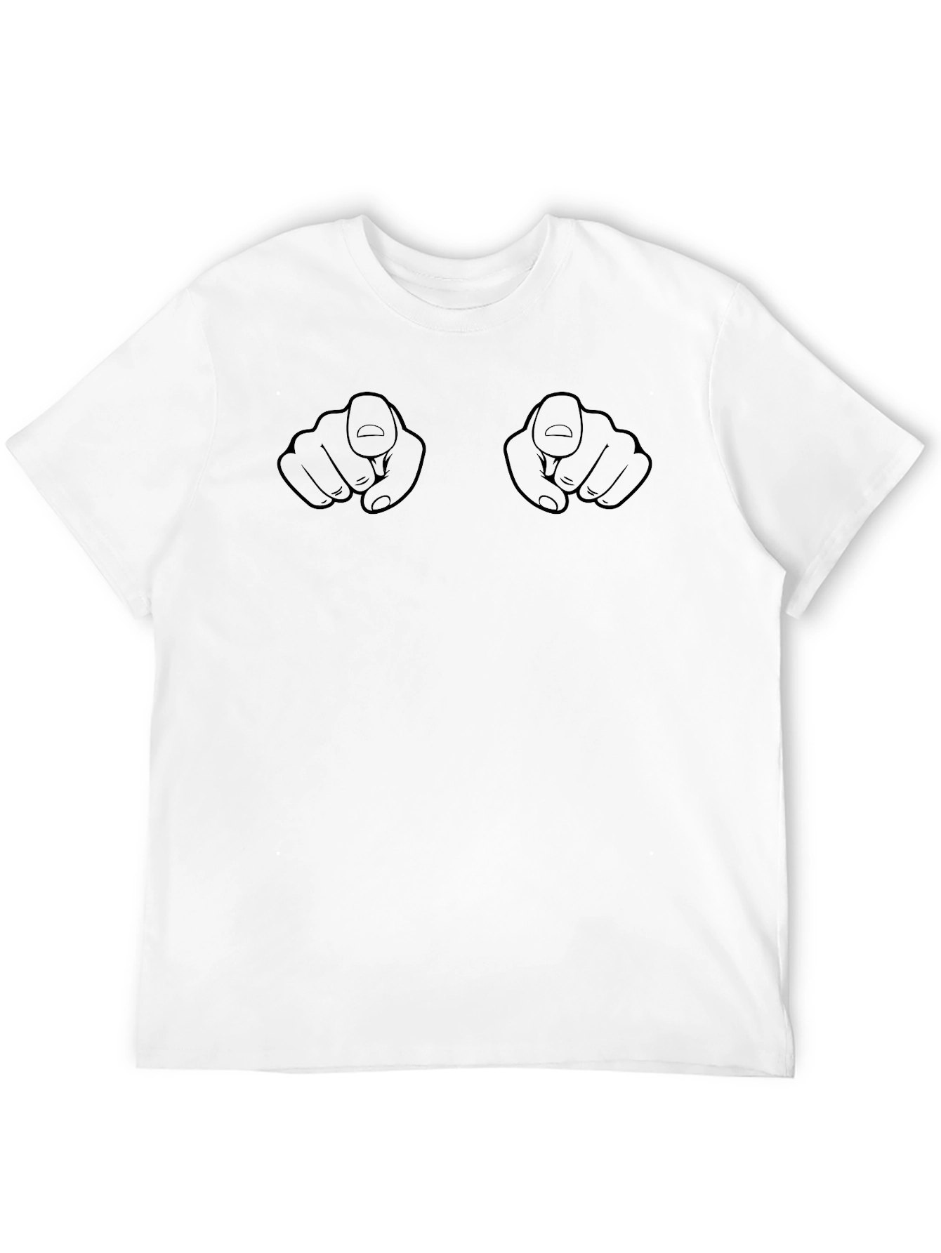 Novelty Finger Pointing Graphic Tee - Black T-Shirt