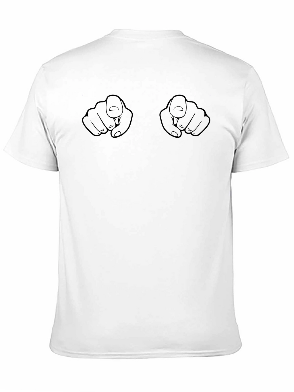 Novelty Finger Pointing Graphic Tee - Black T-Shirt