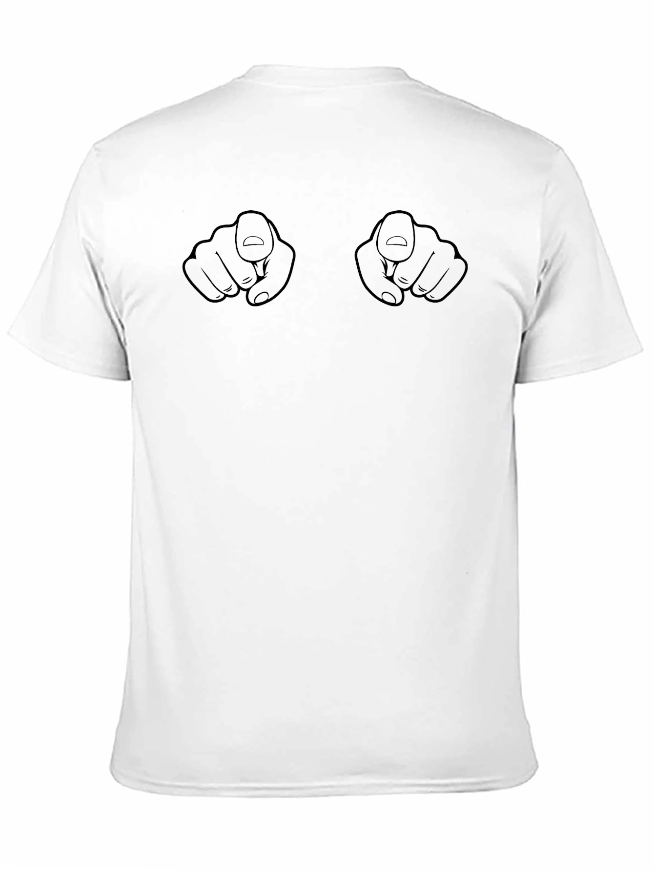 Novelty Finger Pointing Graphic Tee - Black T-Shirt