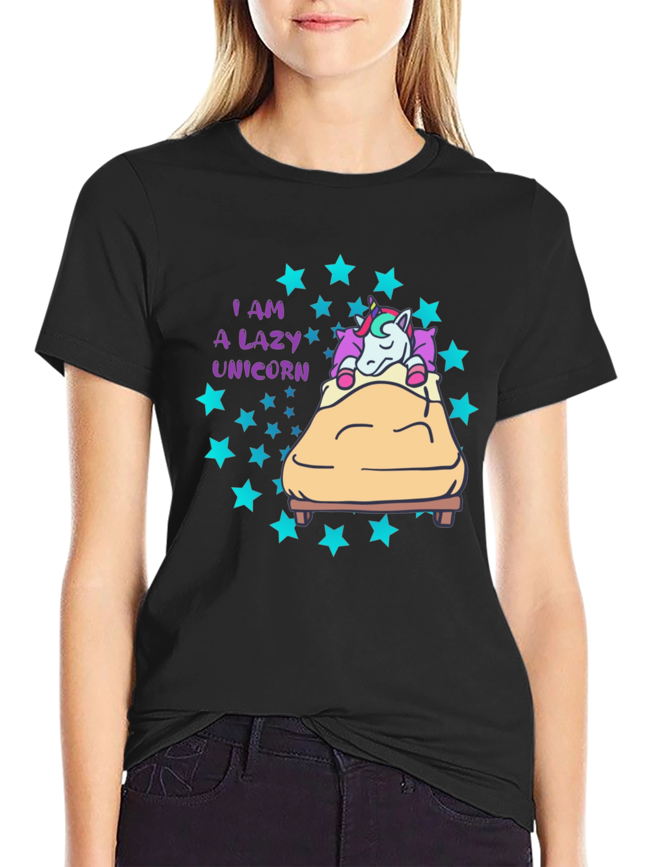 Lazy Unicorn T-Shirt - Cute Graphic Tee for Unicorn Lovers