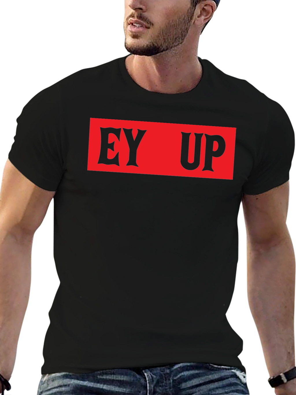 EY UP Black Graphic Tee