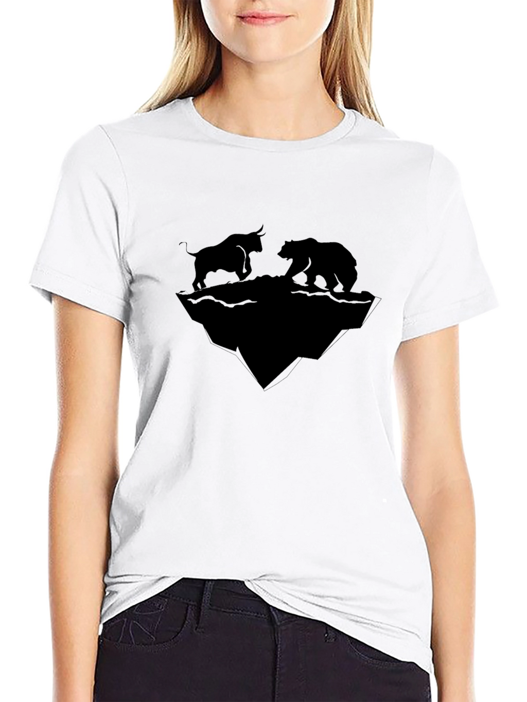 Bull vs Bear Market Black Graphic Tee