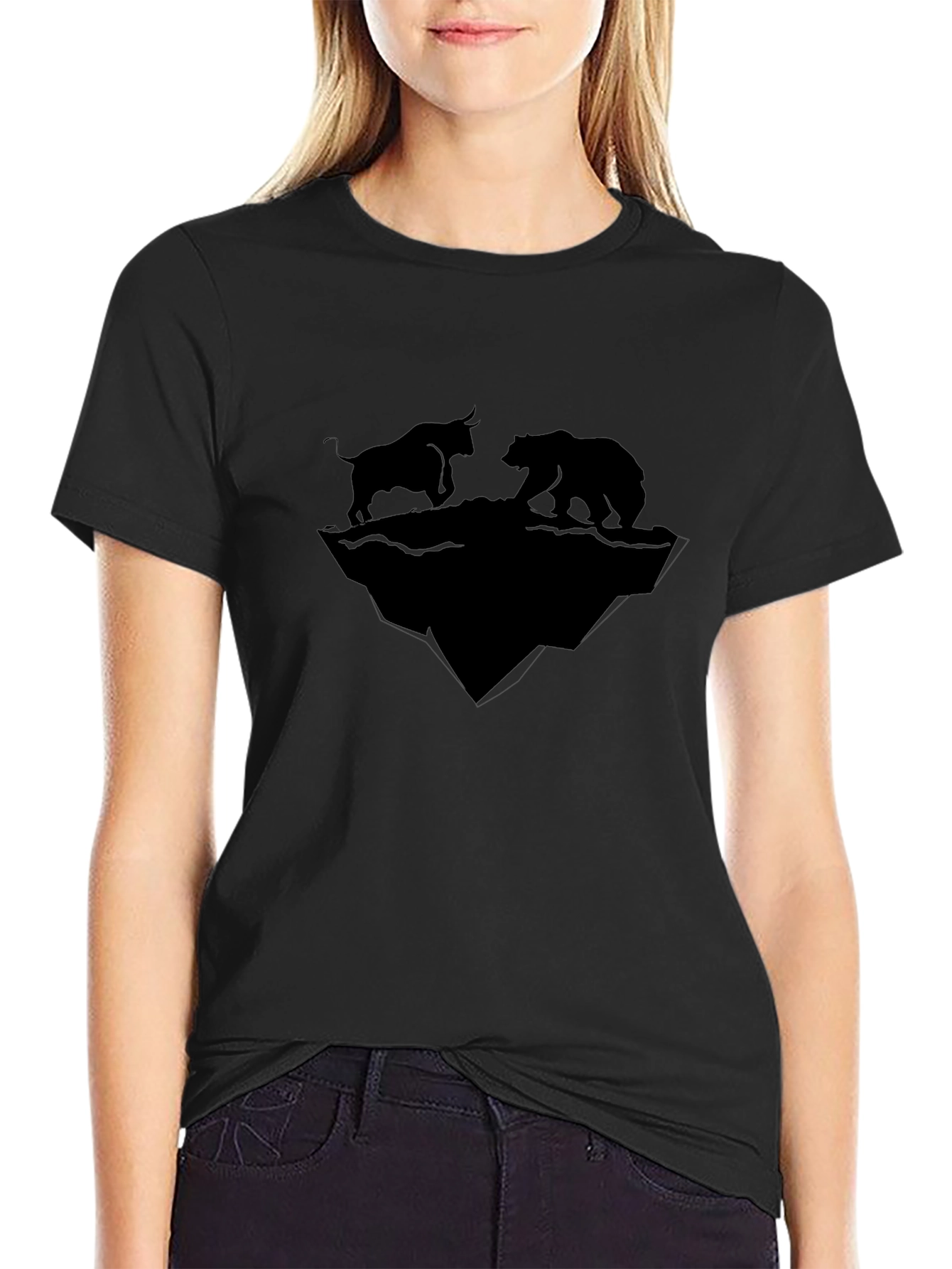 Bull vs Bear Market Black Graphic Tee