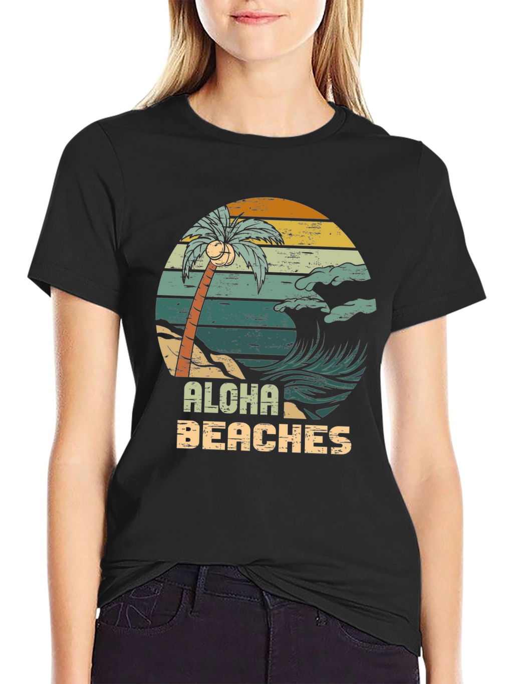 Aloha Beaches Retro Graphic T-Shirt