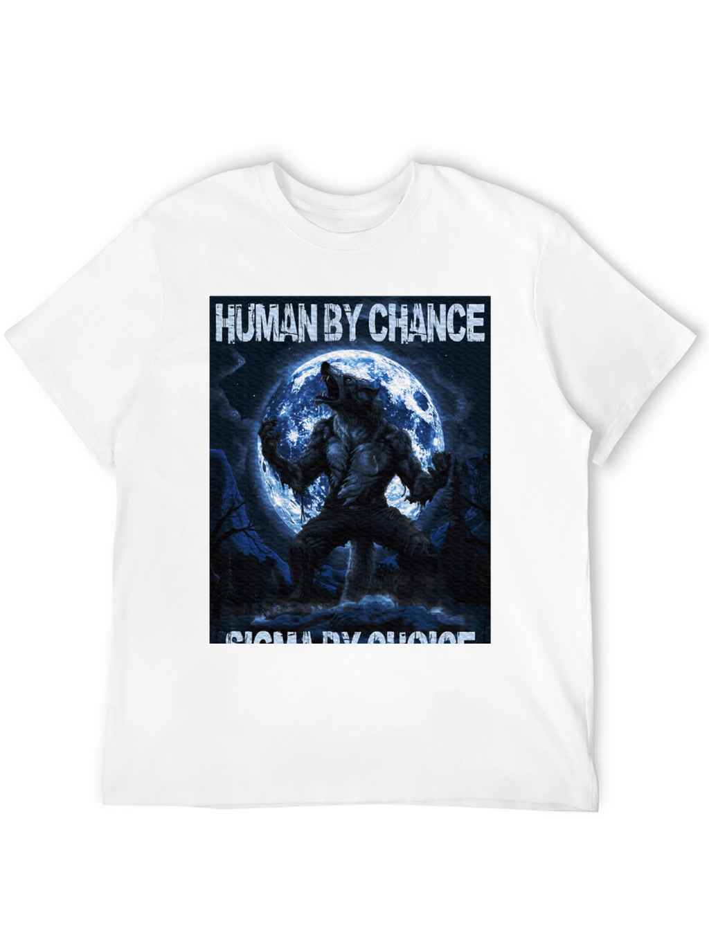 Human By Chance Werewolf Graphic Black T-Shirt