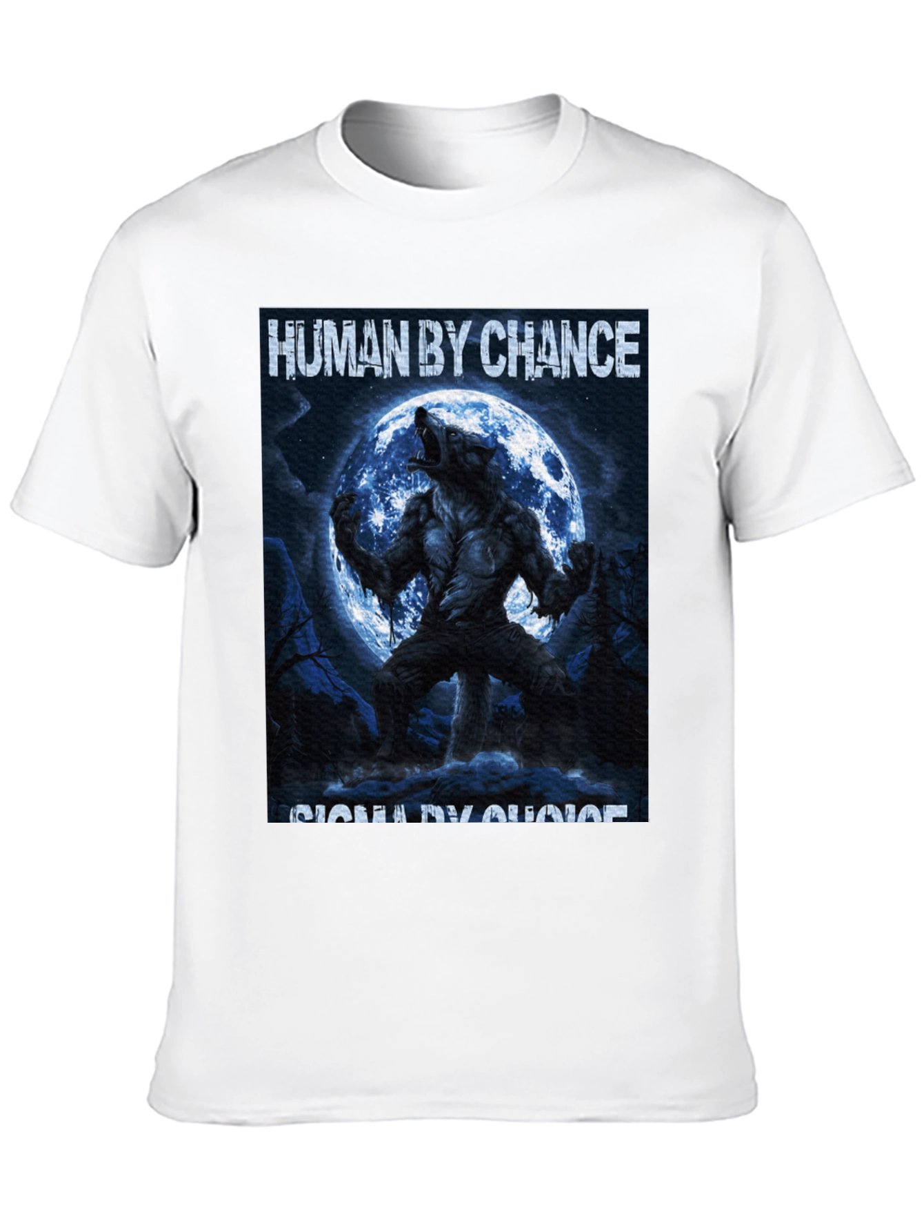 Human By Chance Werewolf Graphic Black T-Shirt