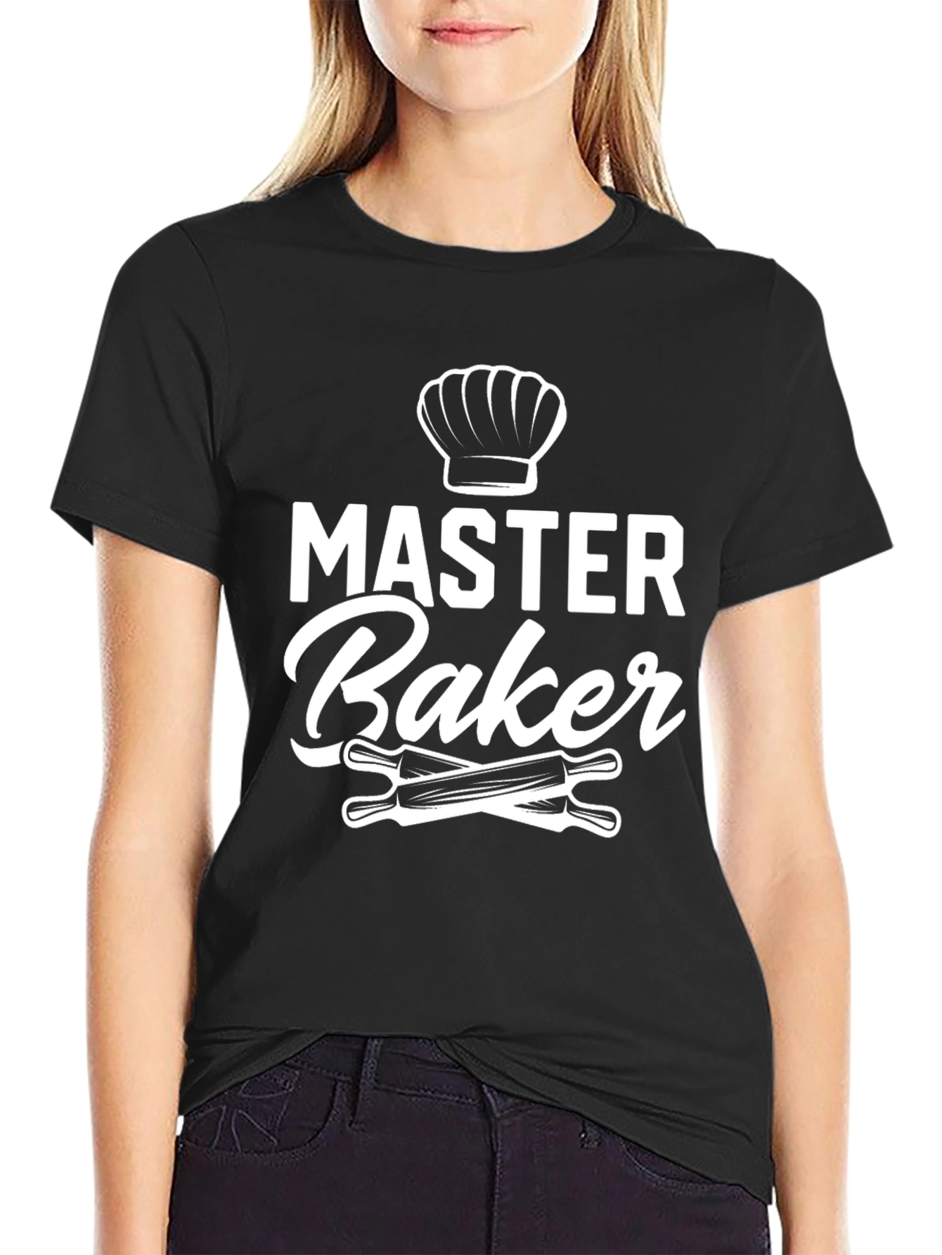 Master Baker T-Shirt - Chef Hat and Rolling Pins Design