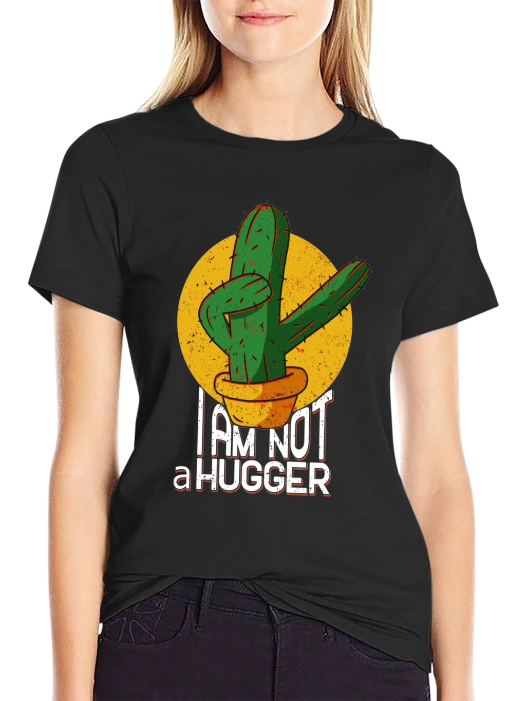 Im Not a Hugger Cactus Graphic T-Shirt