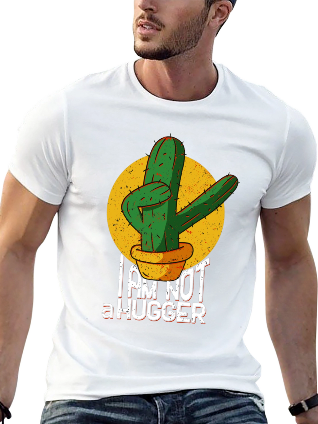 Im Not a Hugger Cactus Graphic T-Shirt