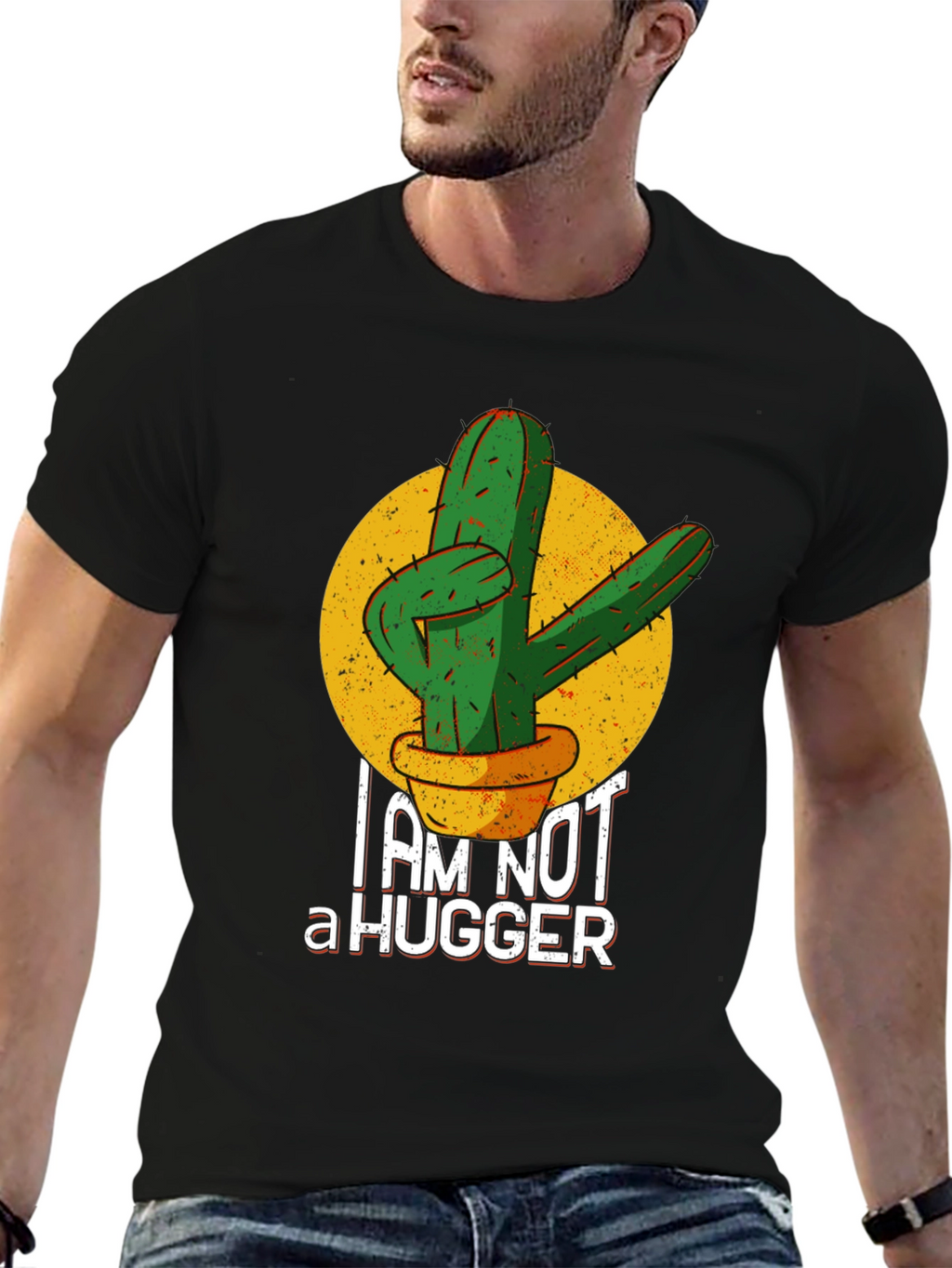 Im Not a Hugger Cactus Graphic T-Shirt