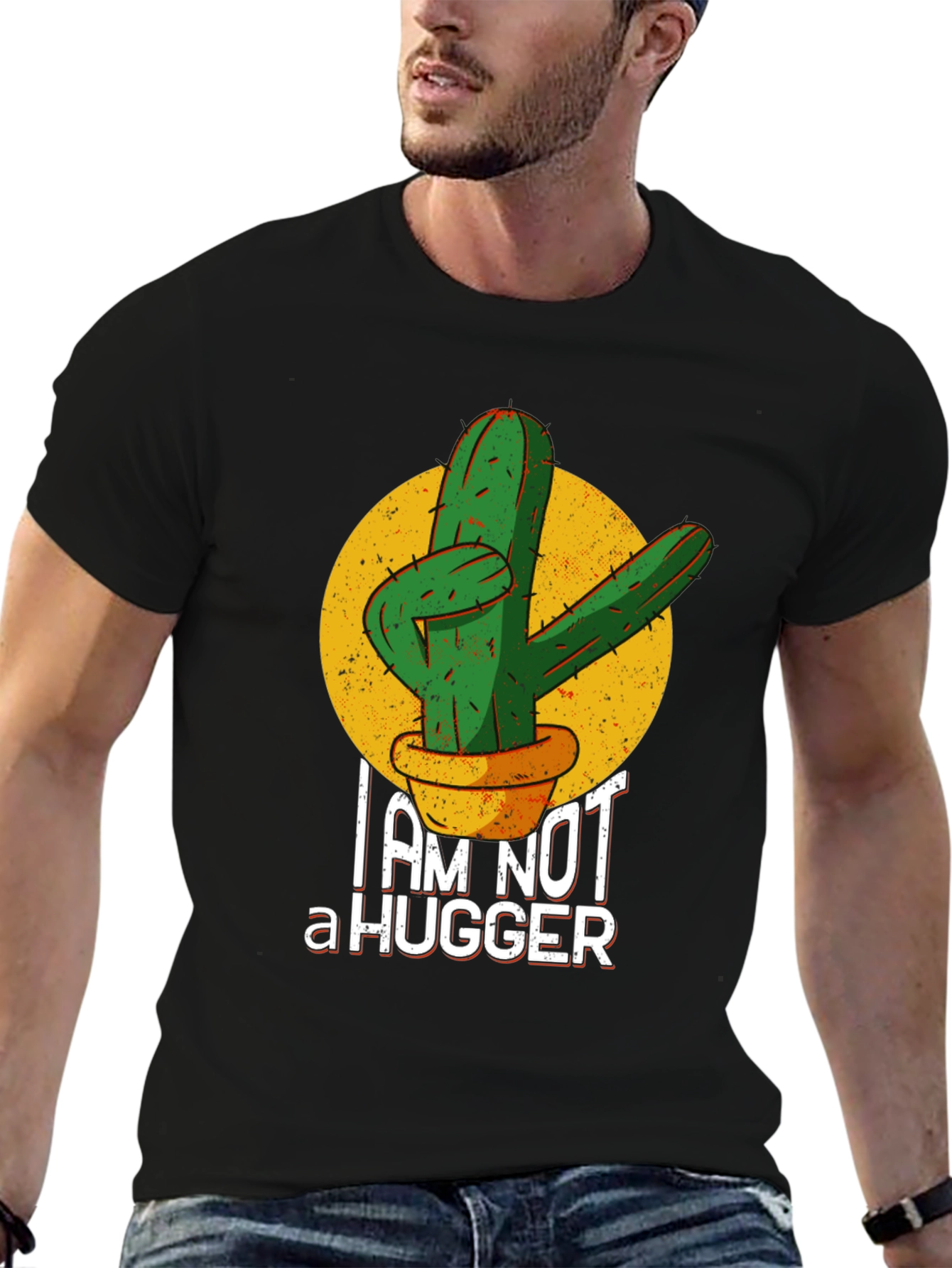 Im Not a Hugger Cactus Graphic T-Shirt