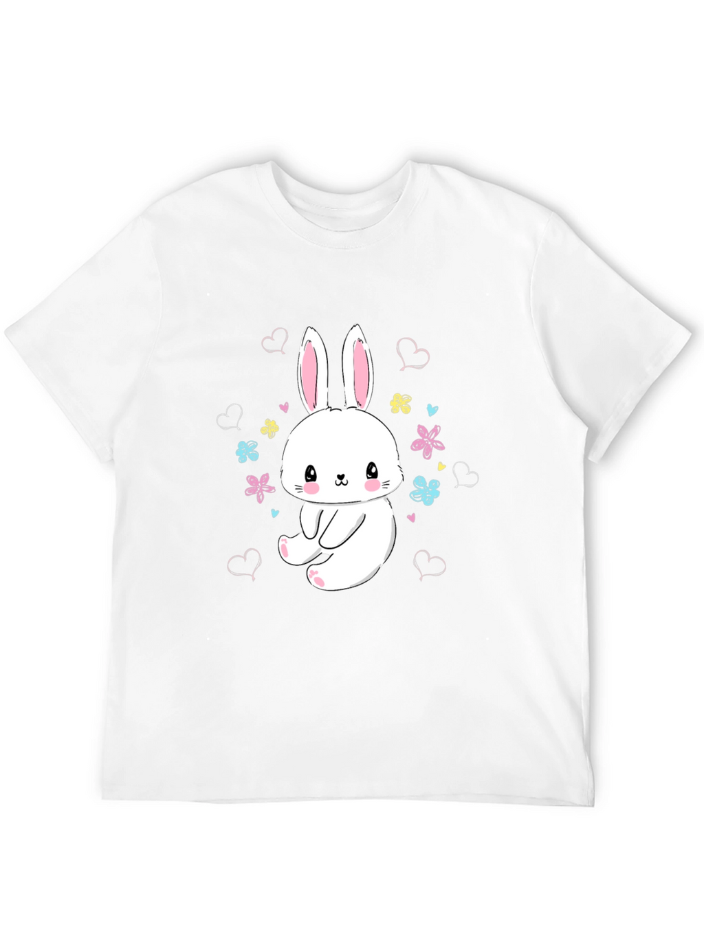 Cute Bunny Graphic Tee - Black T-Shirt