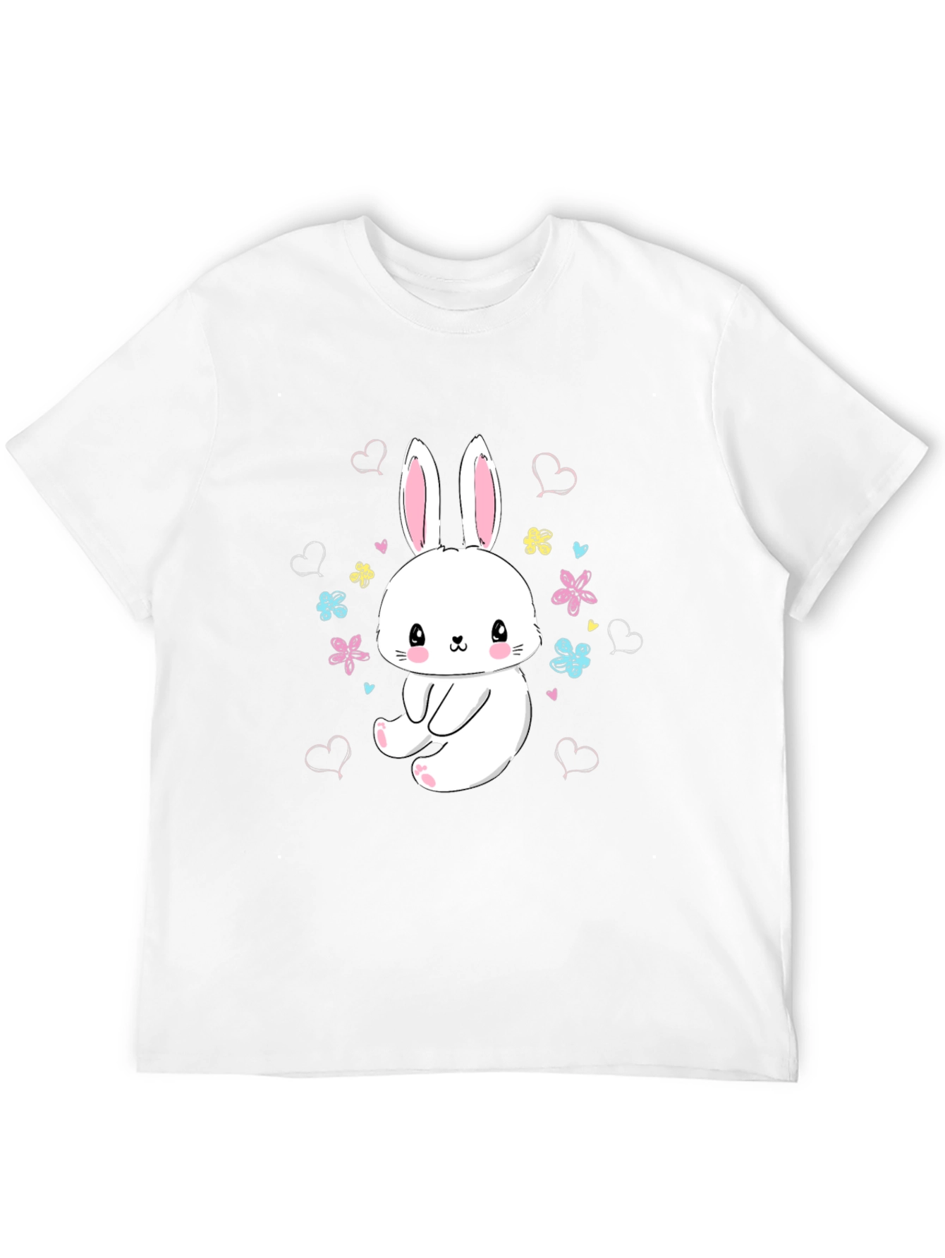 Cute Bunny Graphic Tee - Black T-Shirt