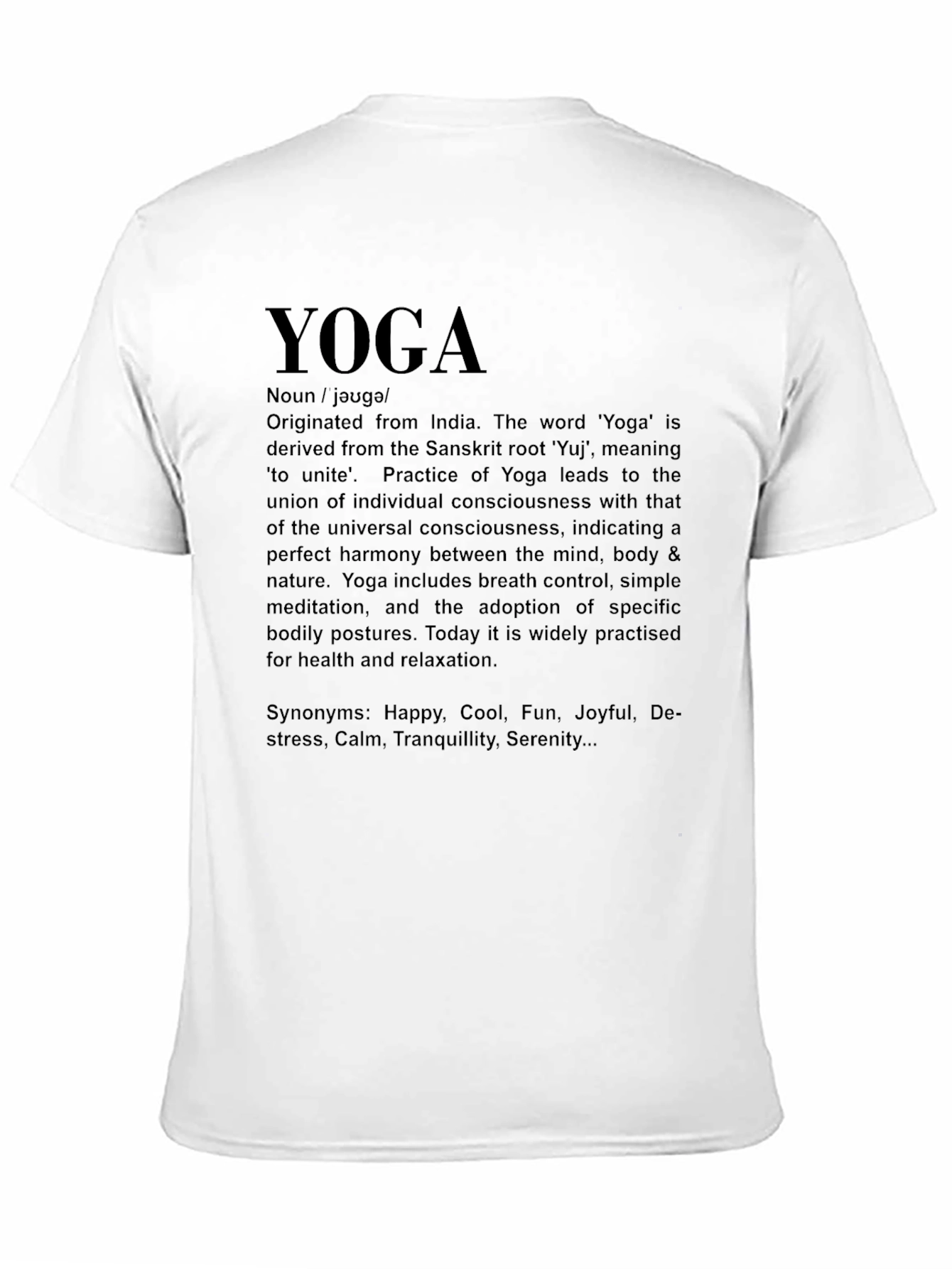 Yoga Definition T-Shirt - Meditative Harmony
