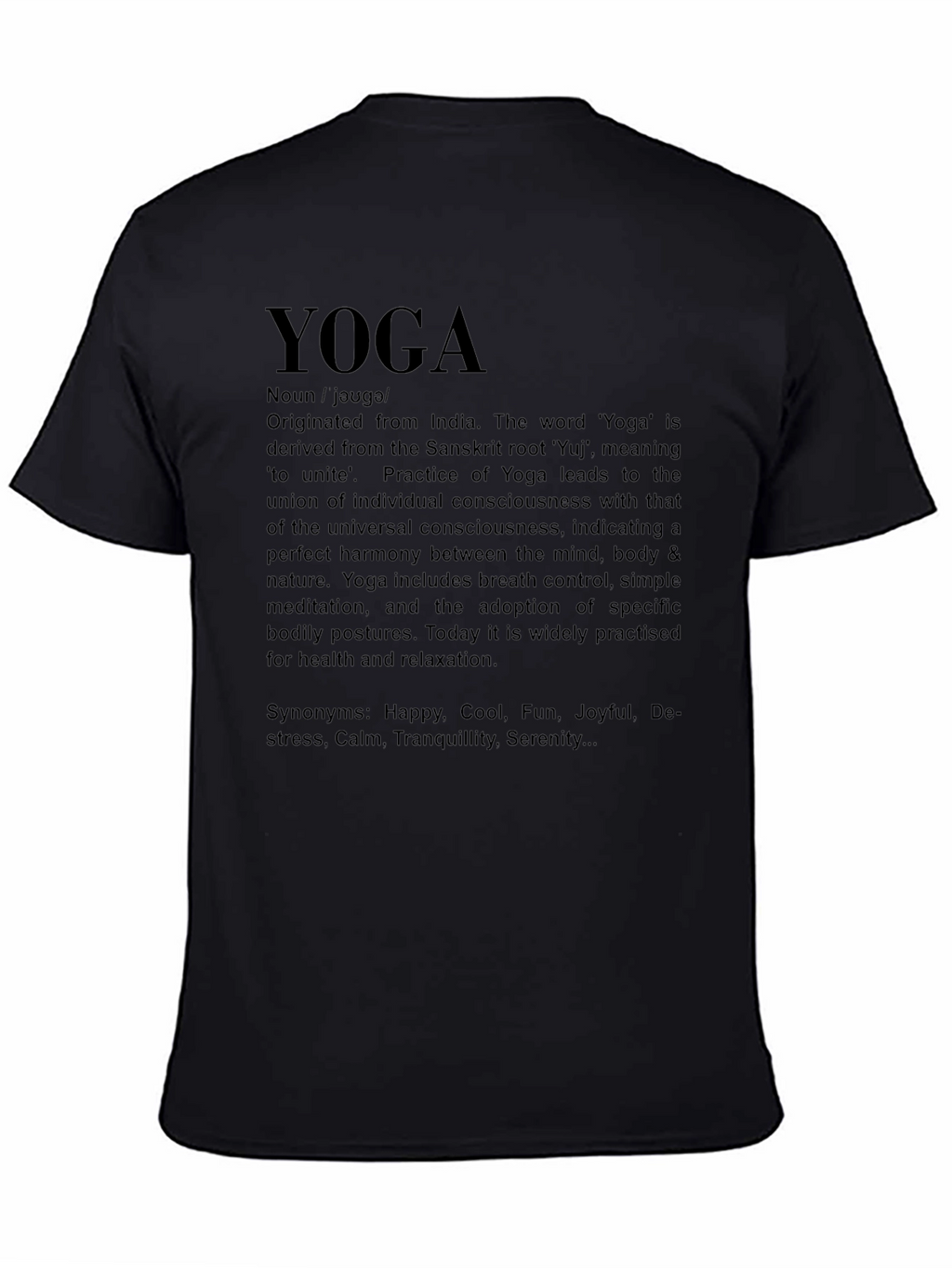 Yoga Definition T-Shirt - Meditative Harmony