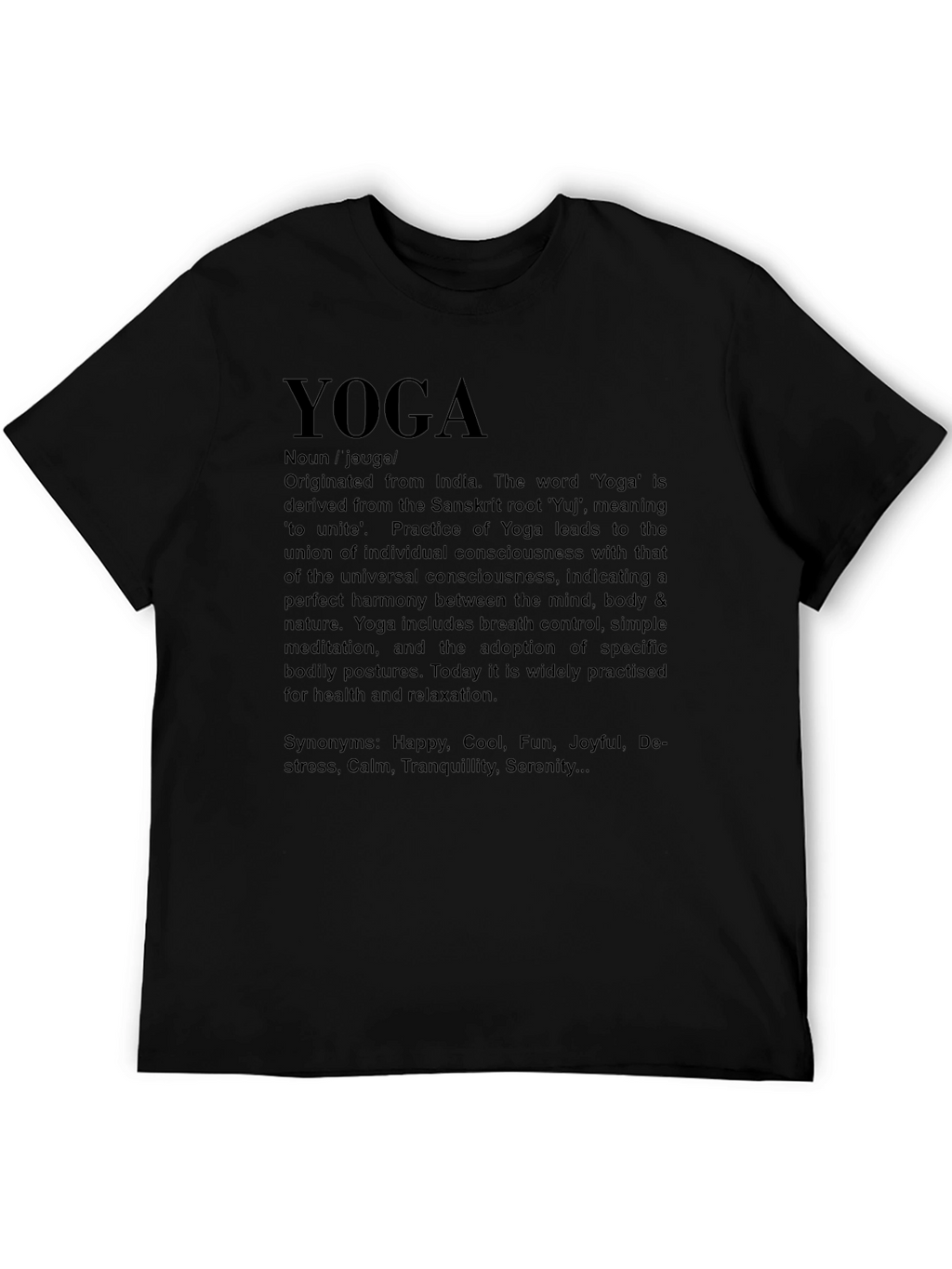 Yoga Definition T-Shirt - Meditative Harmony