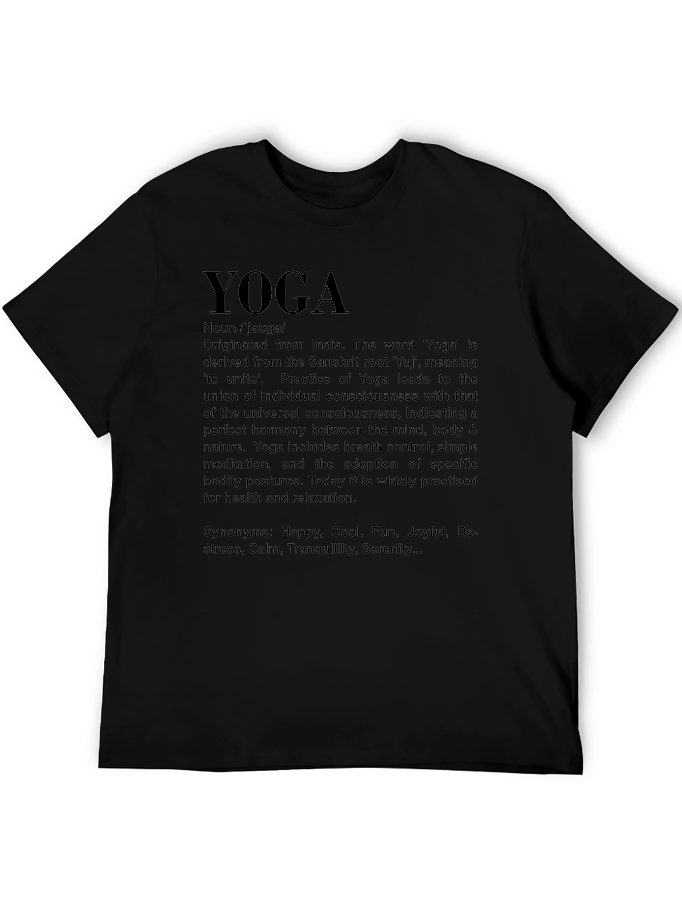 Yoga Definition T-Shirt - Meditative Harmony