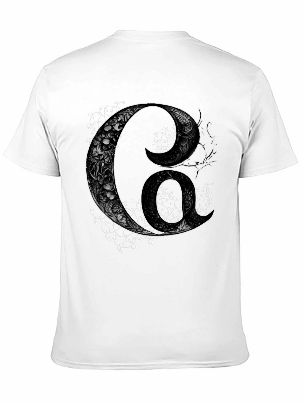 Floral Letter G Mens Black Graphic Tee