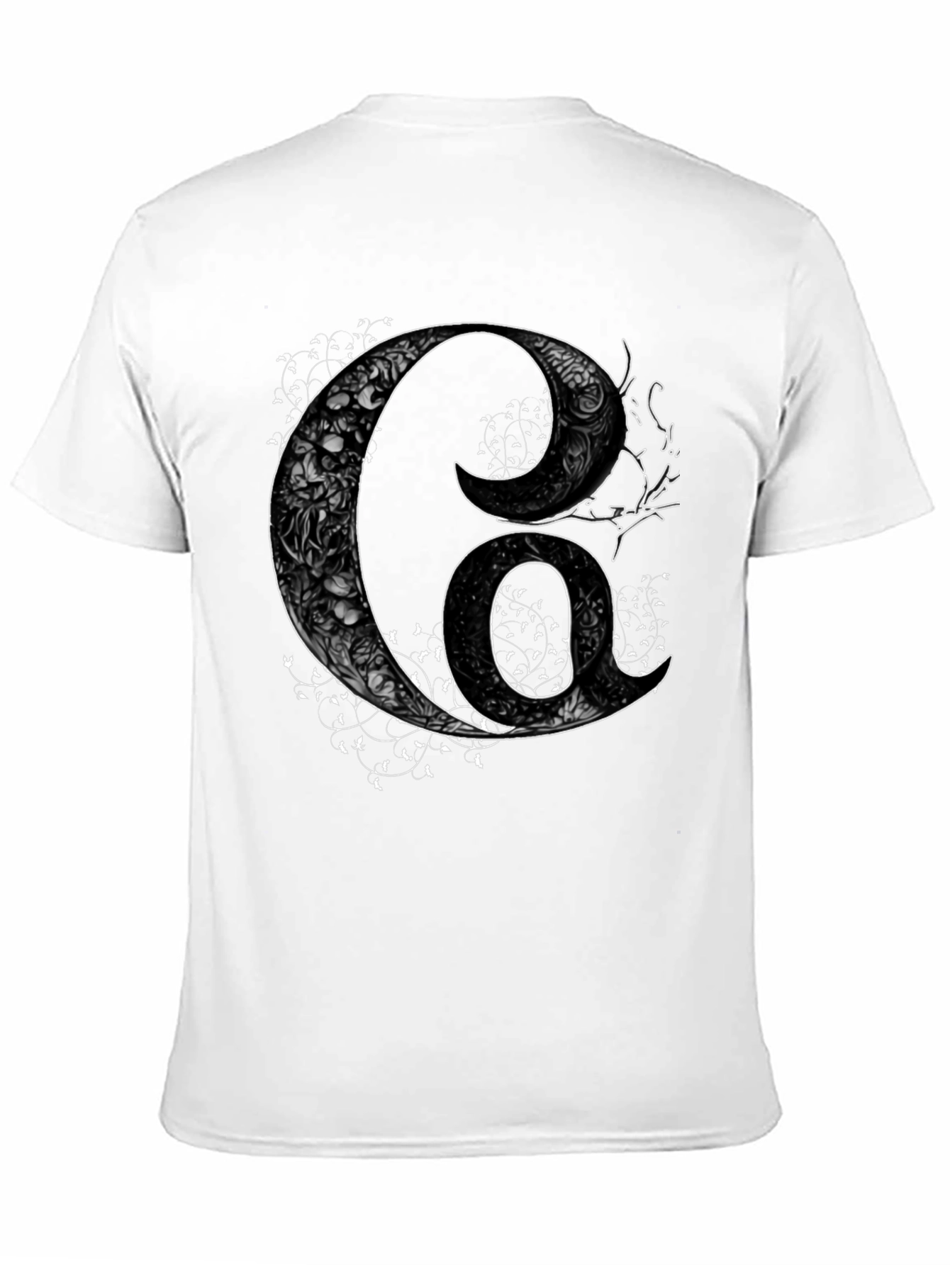 Floral Letter G Mens Black Graphic Tee