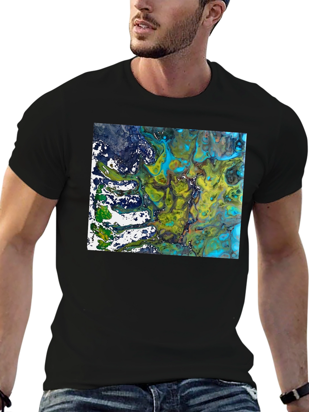 Abstract Art Graphic Tee - Modern Black T-Shirt