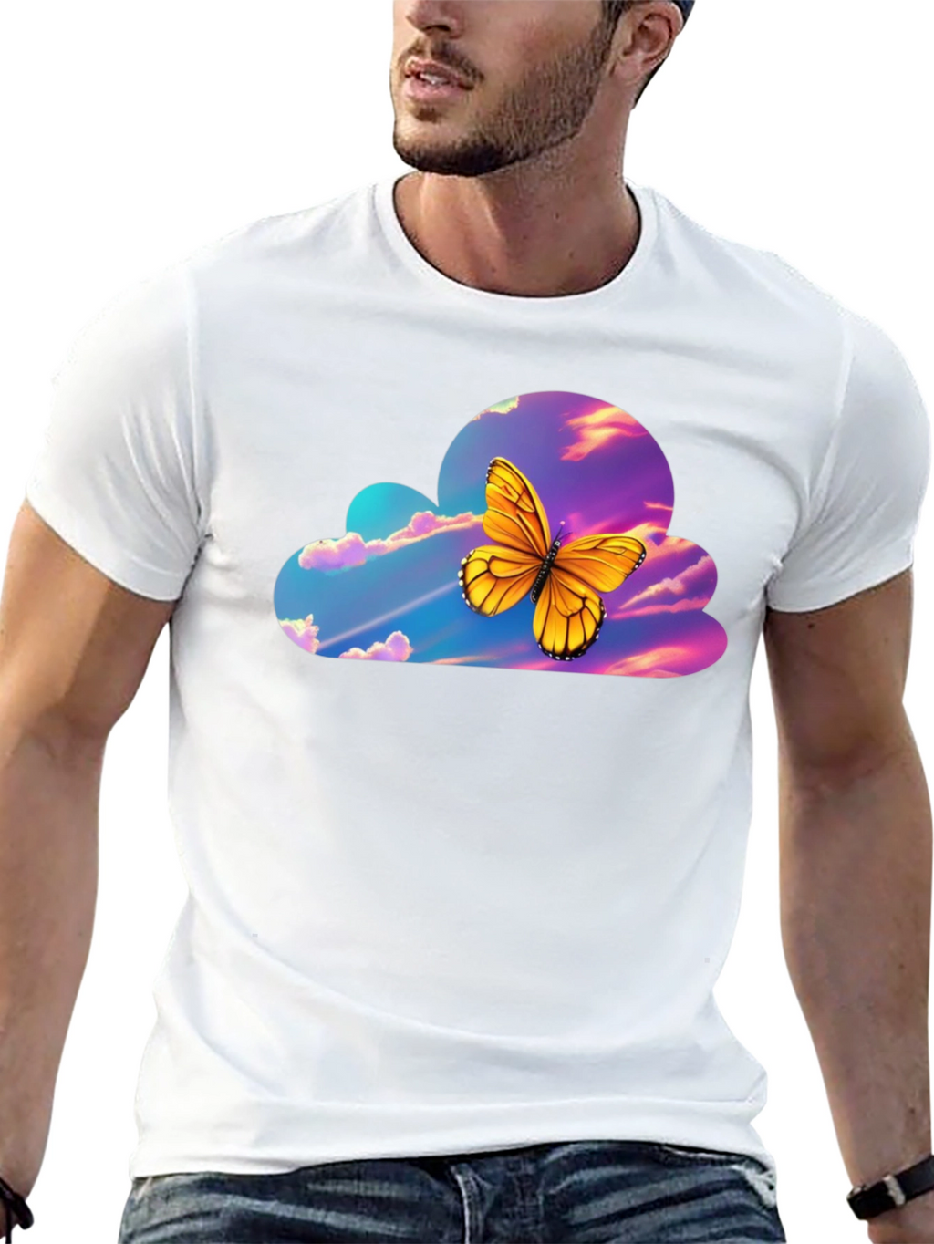 Butterfly Cloud Graphic T-Shirt