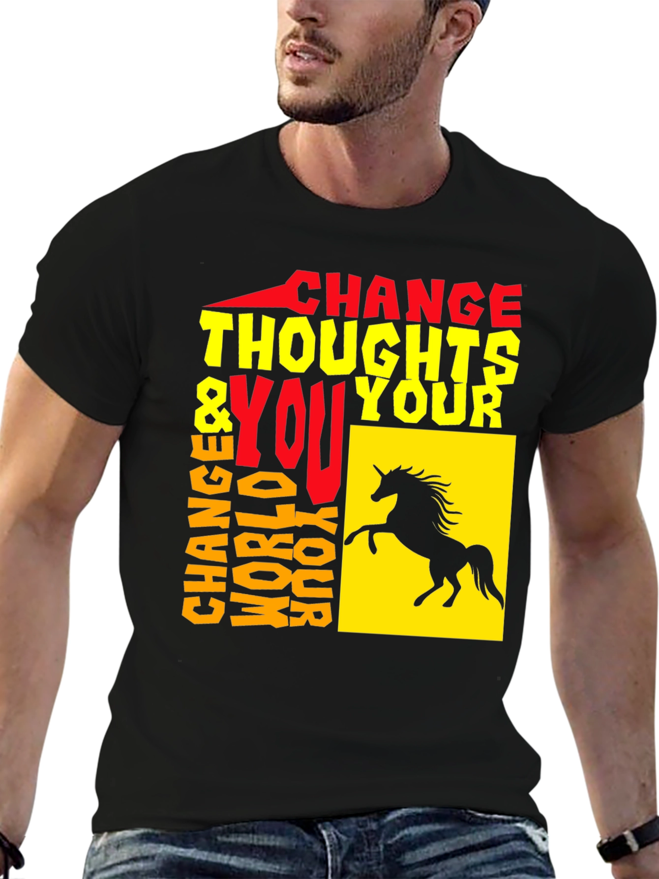 Change Thoughts Change World T-Shirt Black Unisex