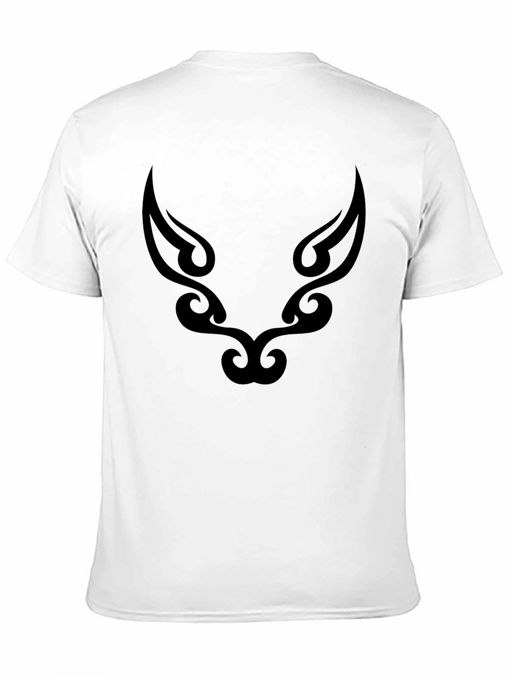Tribal Wolf Graphic Tee - Black Cotton Blend