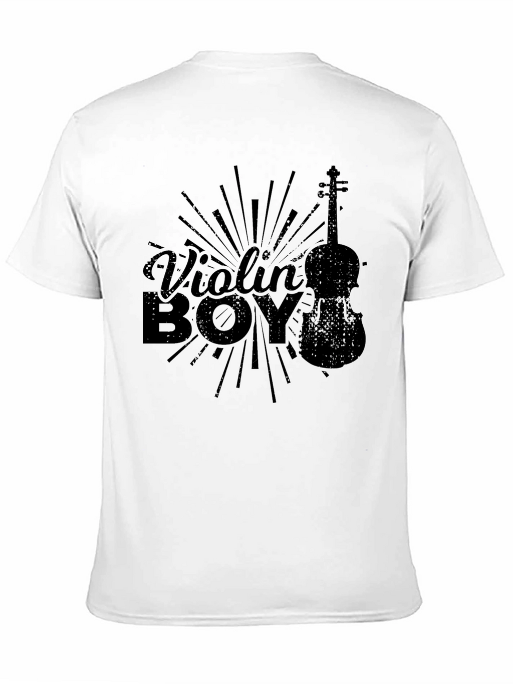 Violin Boy Graphic Black T-Shirt