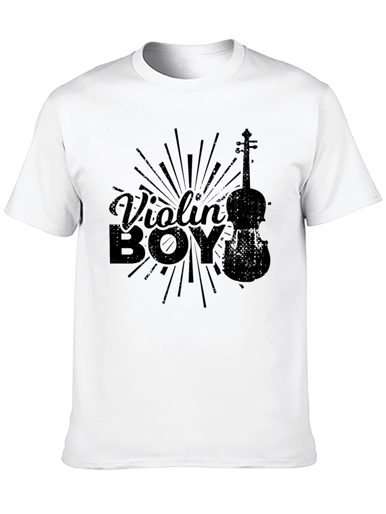 Violin Boy Graphic Black T-Shirt