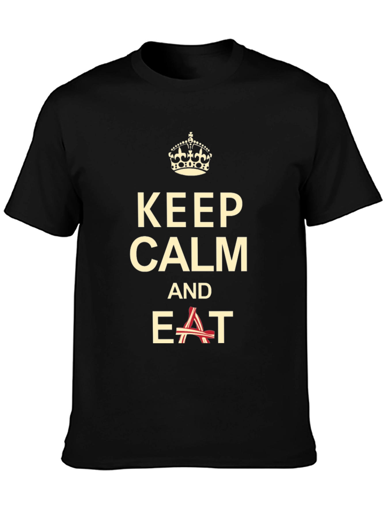 Keep Calm and Eat Bacon T-Shirt - Funny Foodie Tee