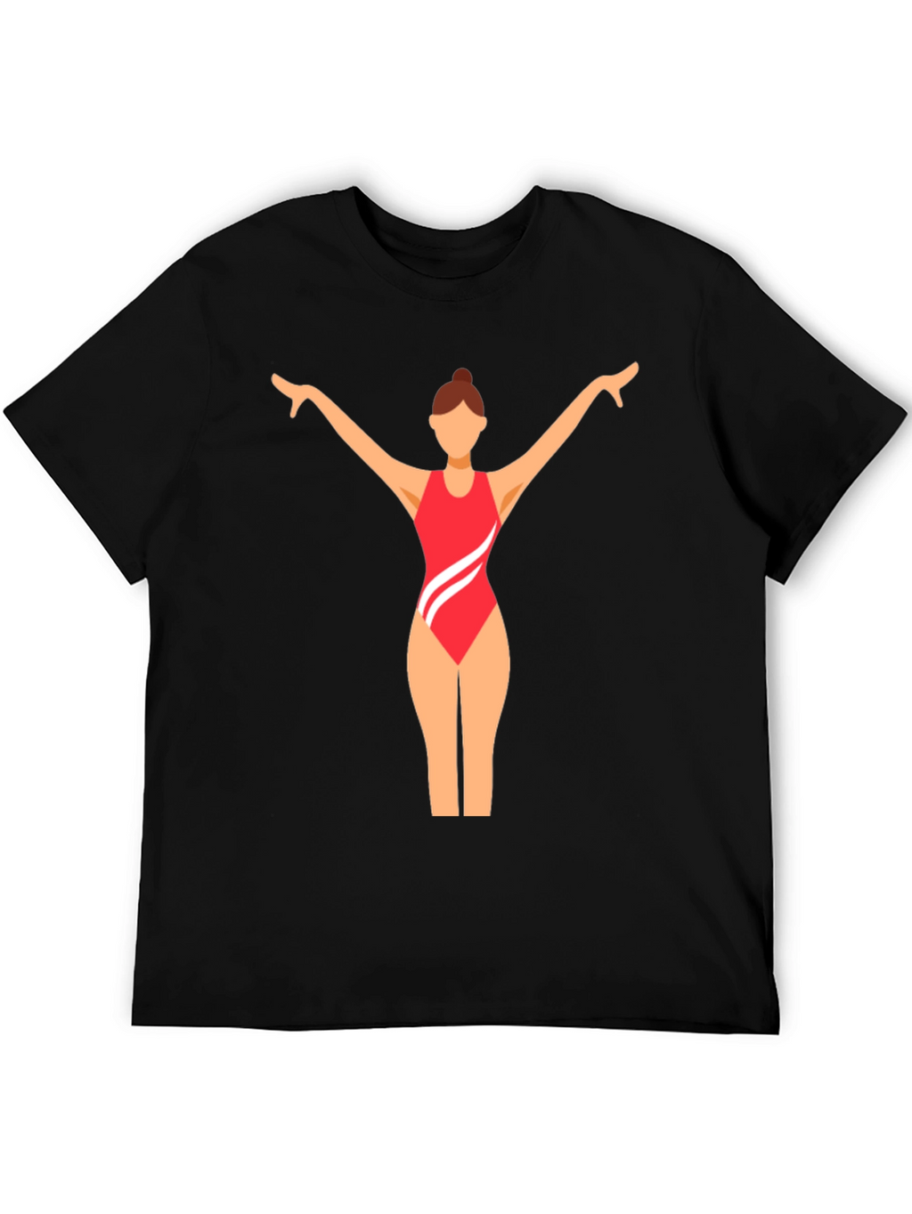 Black T-Shirt with Swimmer Graphic